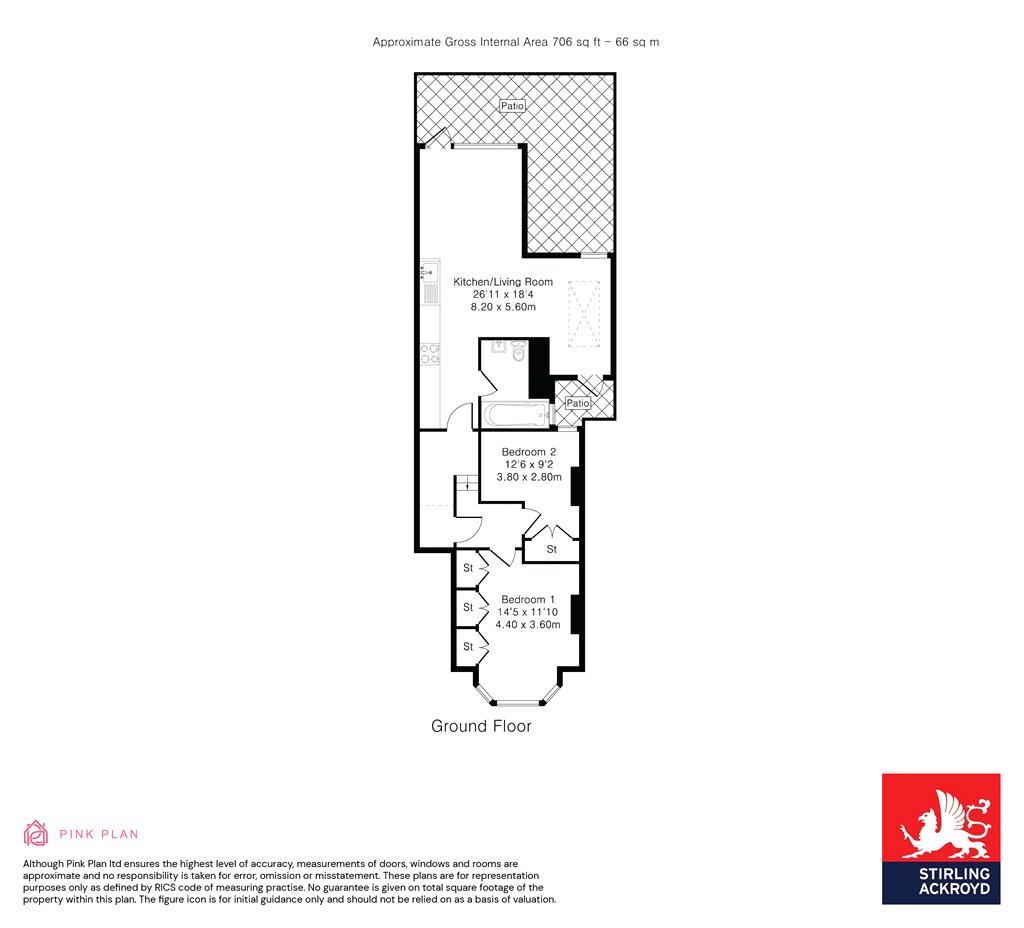 Flat 1, 4, Lee Street, London floorplan
