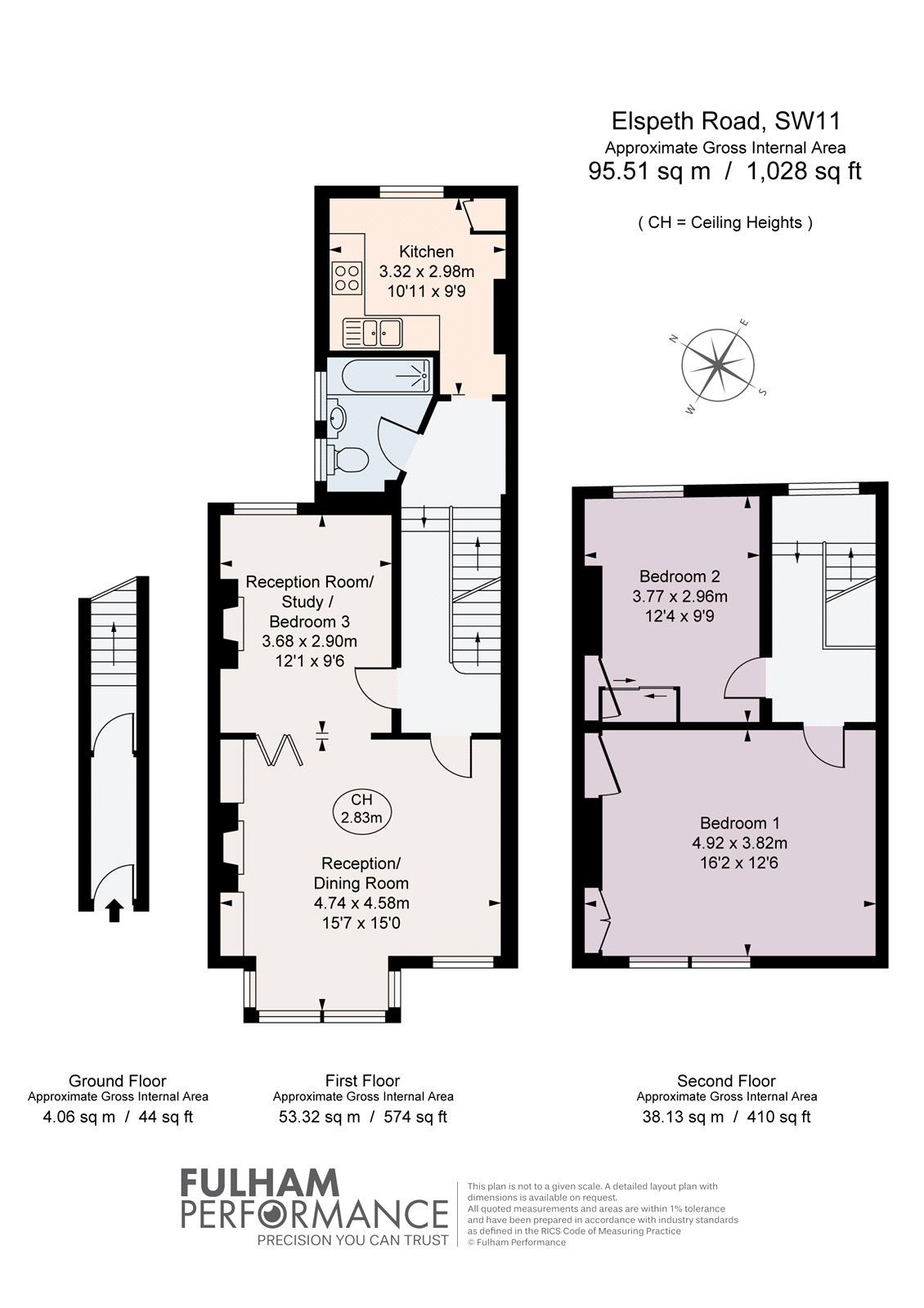 86B, Elspeth Road, London floorplan