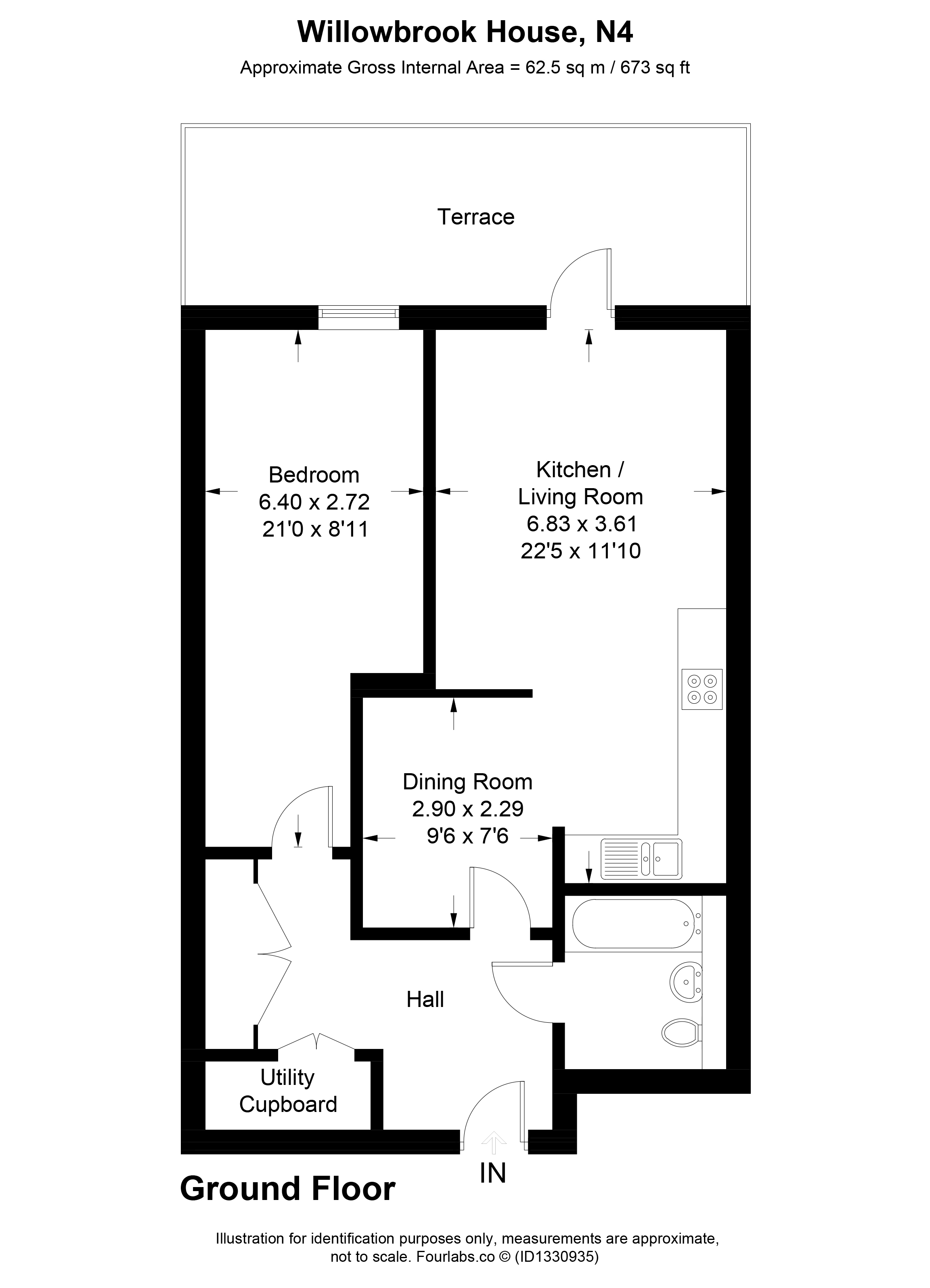 Flat 7, Willowbrook House, Coster Avenue, London floorplan