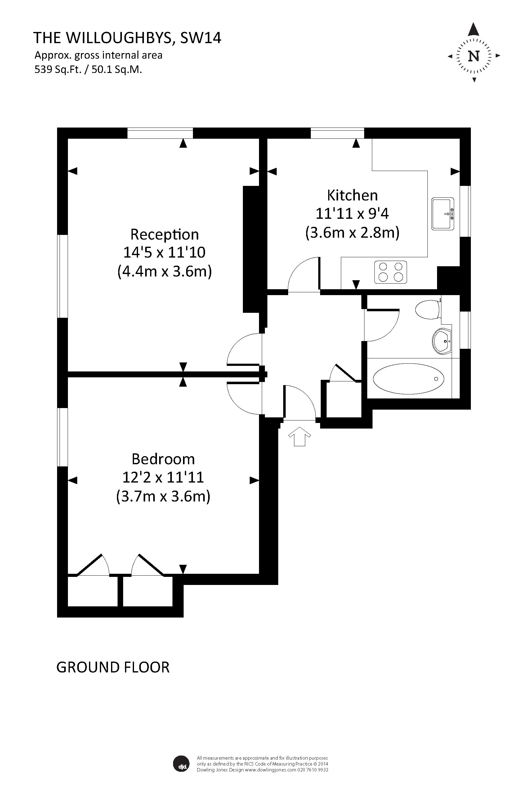 1 Bedrooms Flat to rent in The Willoughbys, Richmond SW14