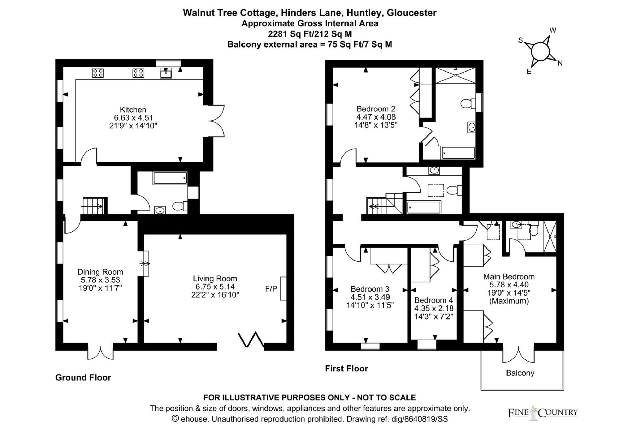 Walnut Tree Cottage Hinders Lane, Gloucester floorplan