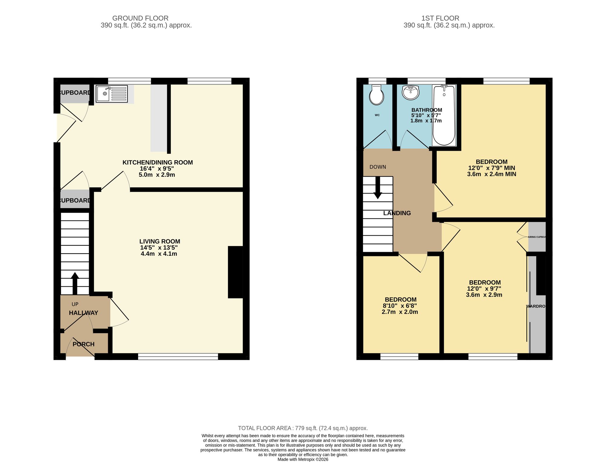 23 Roughmoor Crescent, Taunton floorplan