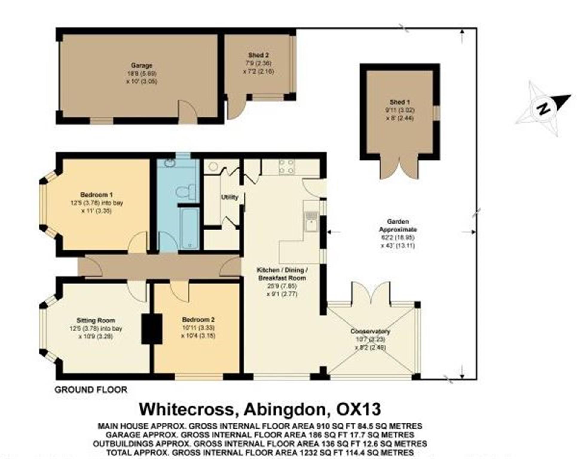 2 Bedrooms Detached bungalow for sale in Whitecross, Abingdon, Oxfordshire OX13
