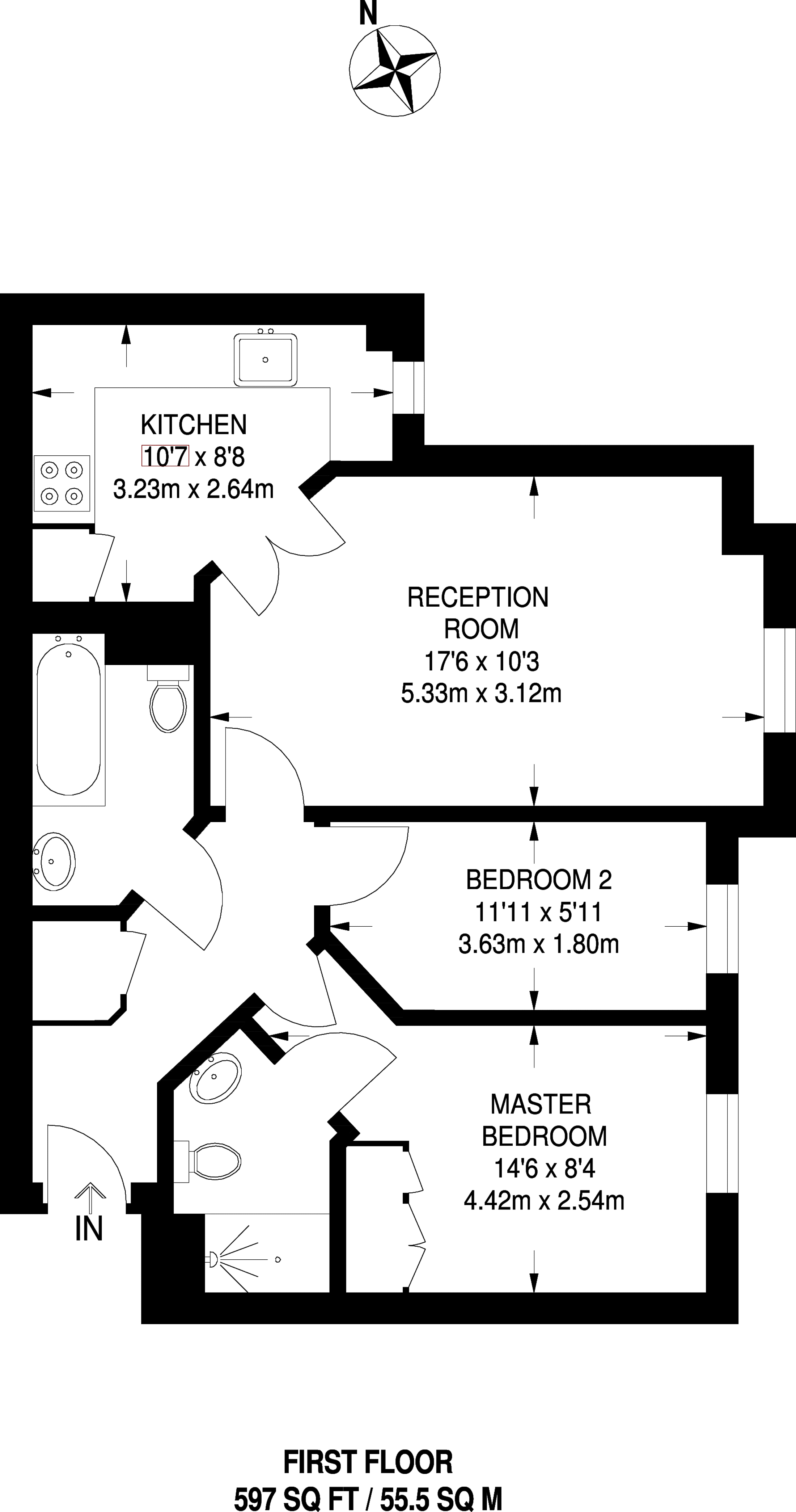 2 Bedrooms Flat to rent in Skerne Walk, Kingston KT2