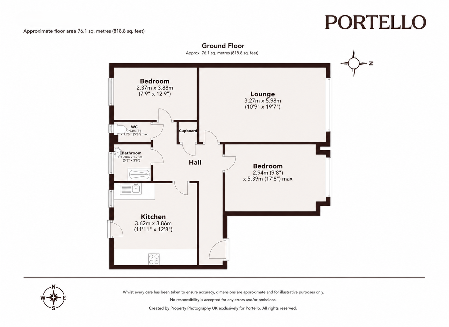 Flat 2 Rush Lodge, 38, Reigate Road, Brighton floorplan