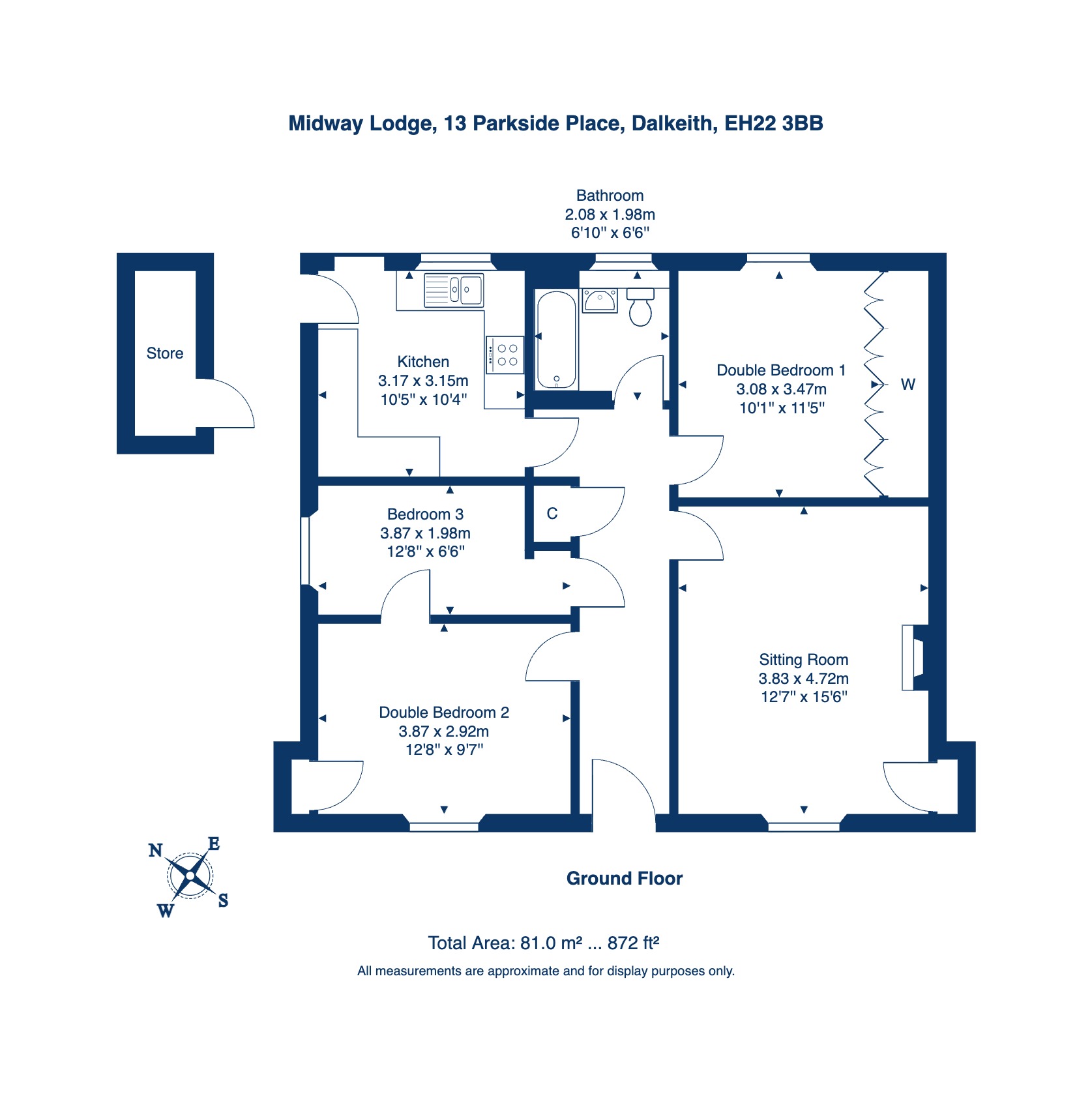 Midway Lodge, 13 Parkside Place, Dalkeith floorplan