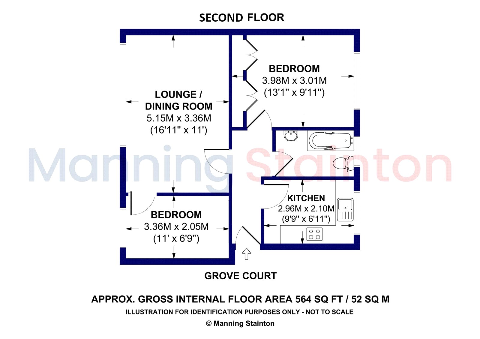 5, Grove Court, Leeds floorplan