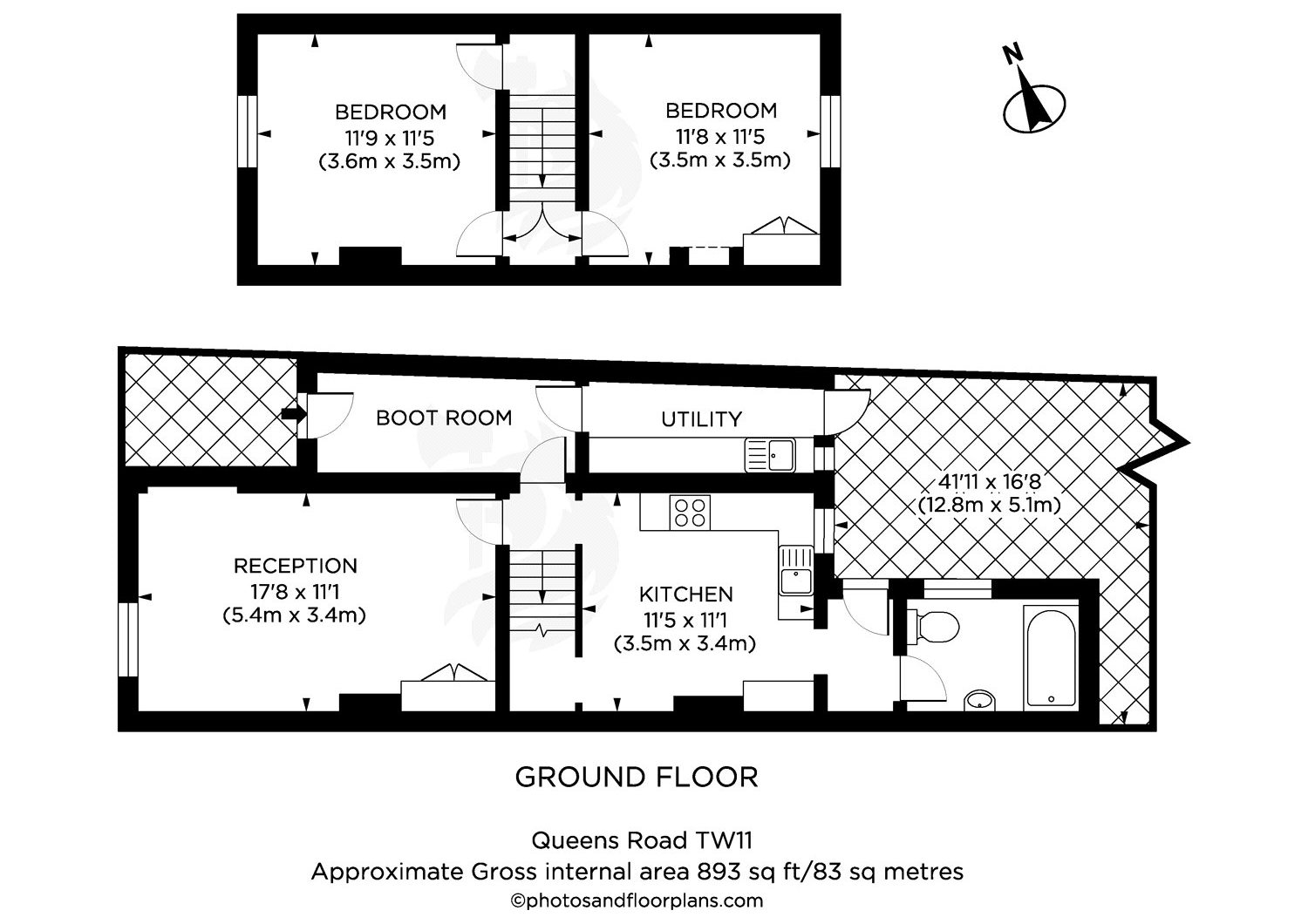 2 Bedrooms Semi-detached house to rent in Queens Road, Teddington, Middlesex TW11