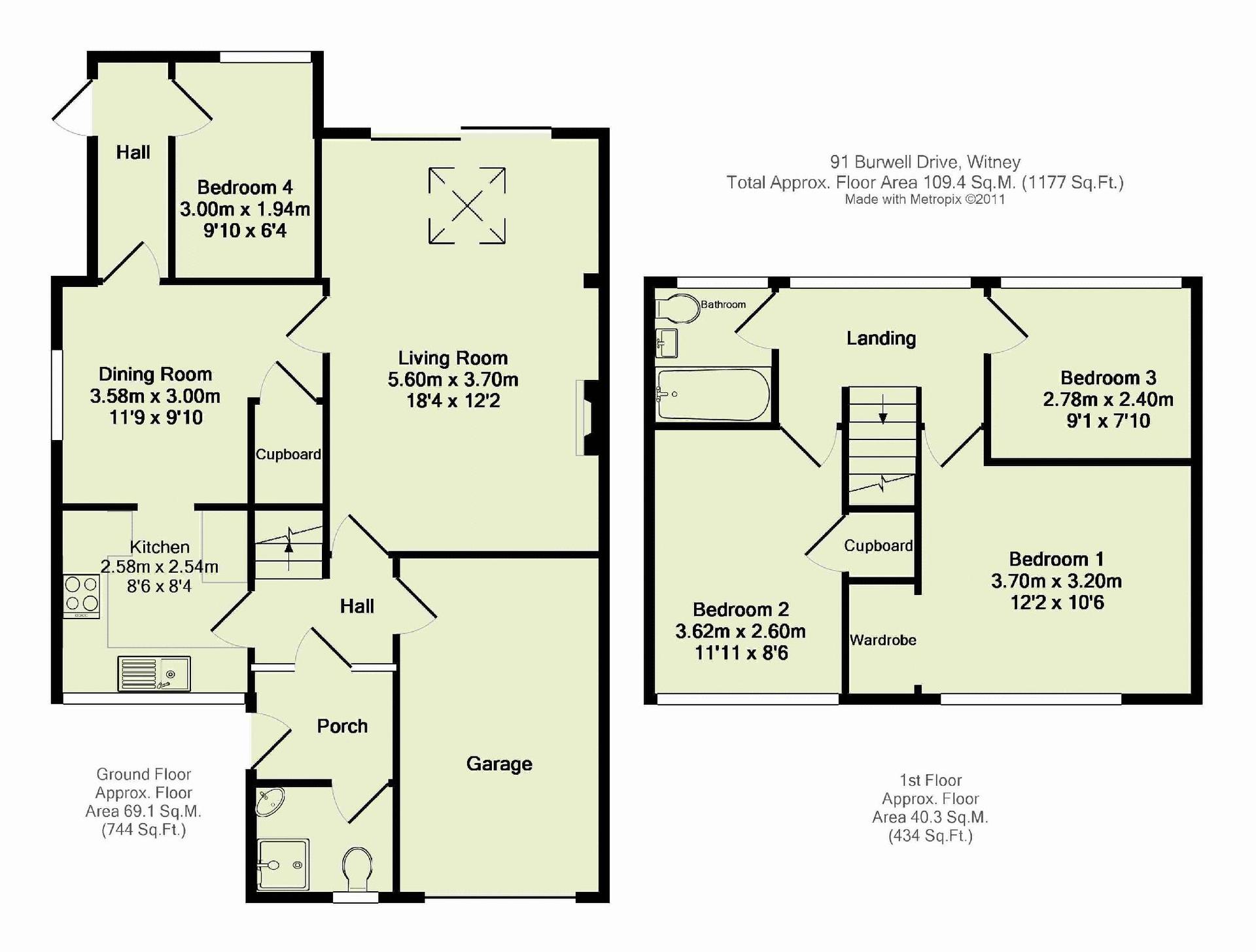 Free property report 91 Burwell Drive, Witney, OX28 5NE Chimnie