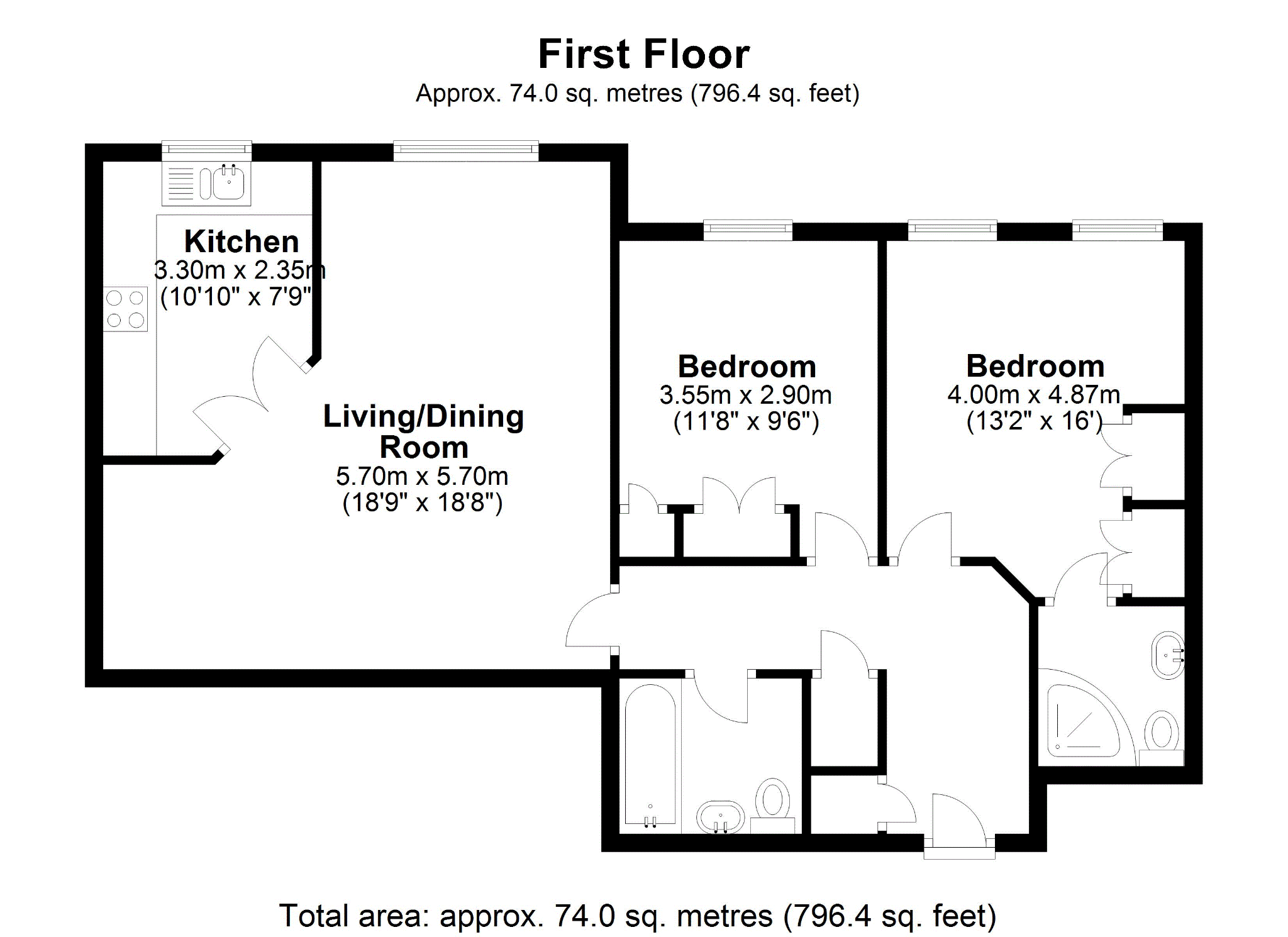 Flat 13 Mountside Place, 1a Mountside Road, Woking floorplan