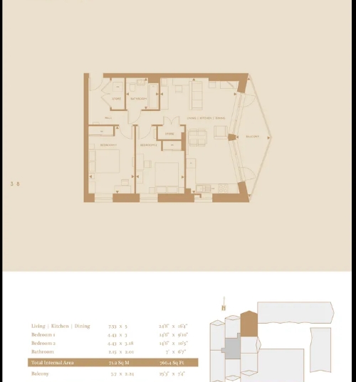 Plot A11.02 - two bed, Burnt Oak Broadway, Edgware floorplan