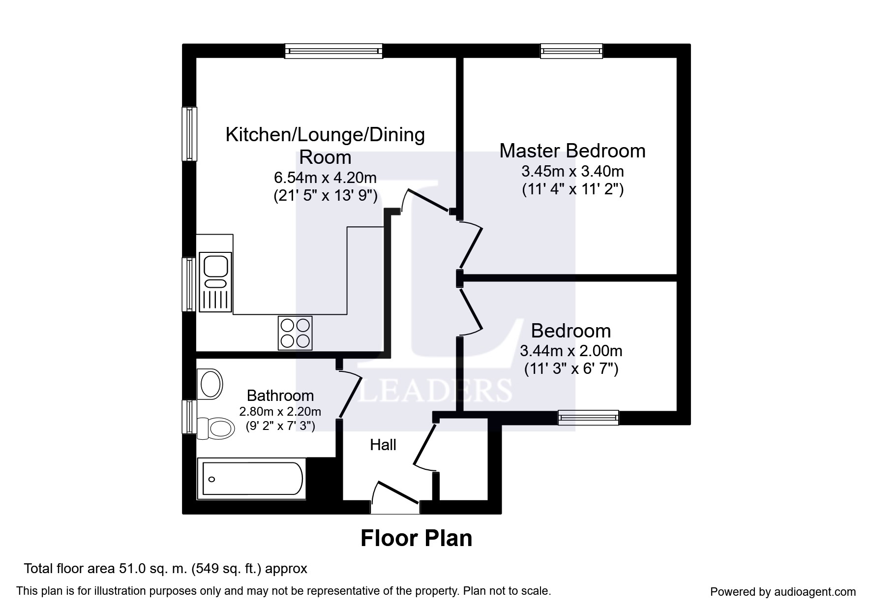 2 Bedrooms Flat to rent in Bushfield Court, Shortstown, Bedford MK42