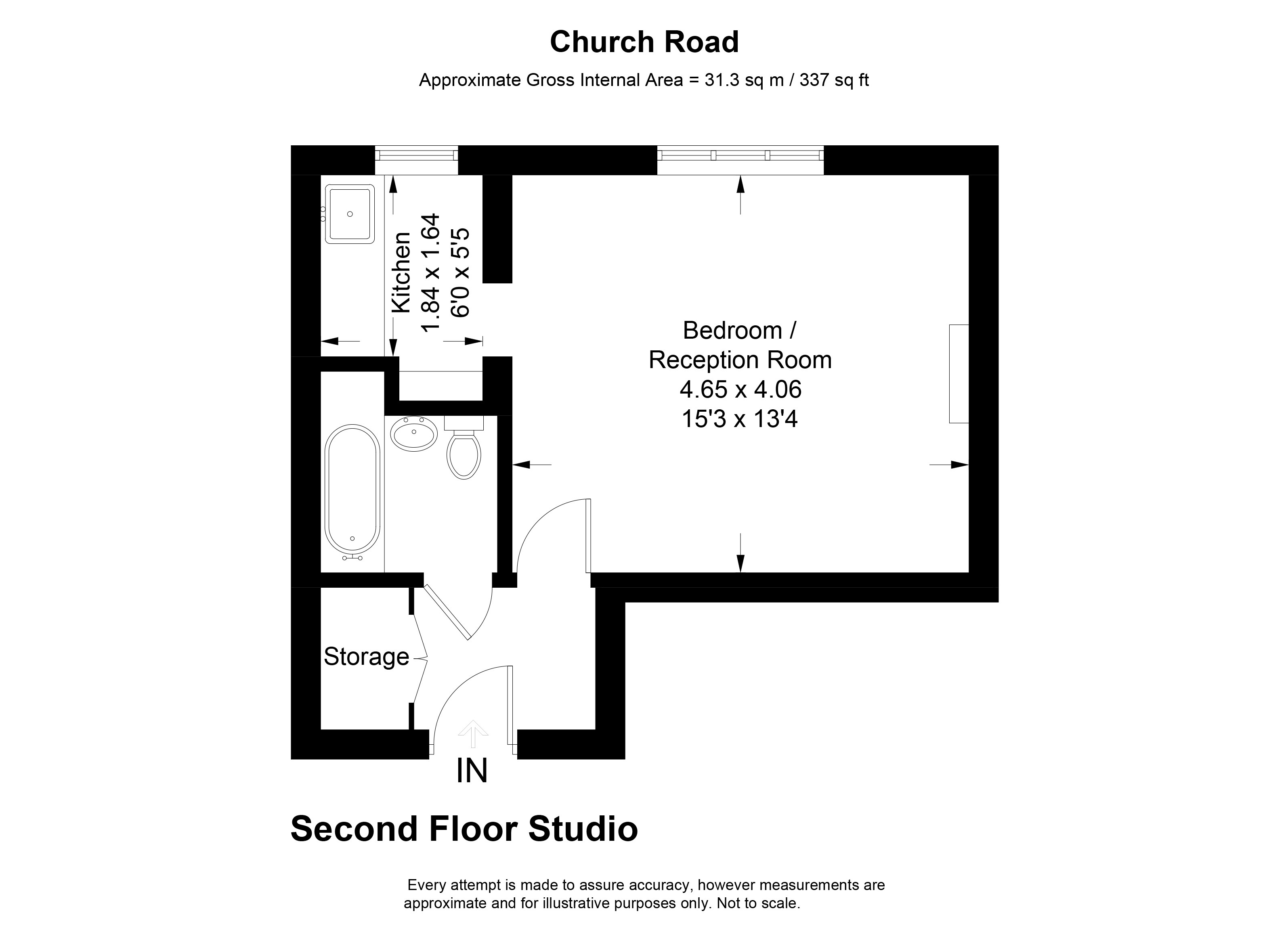 Flat 5, 82, Church Road, Richmond floorplan
