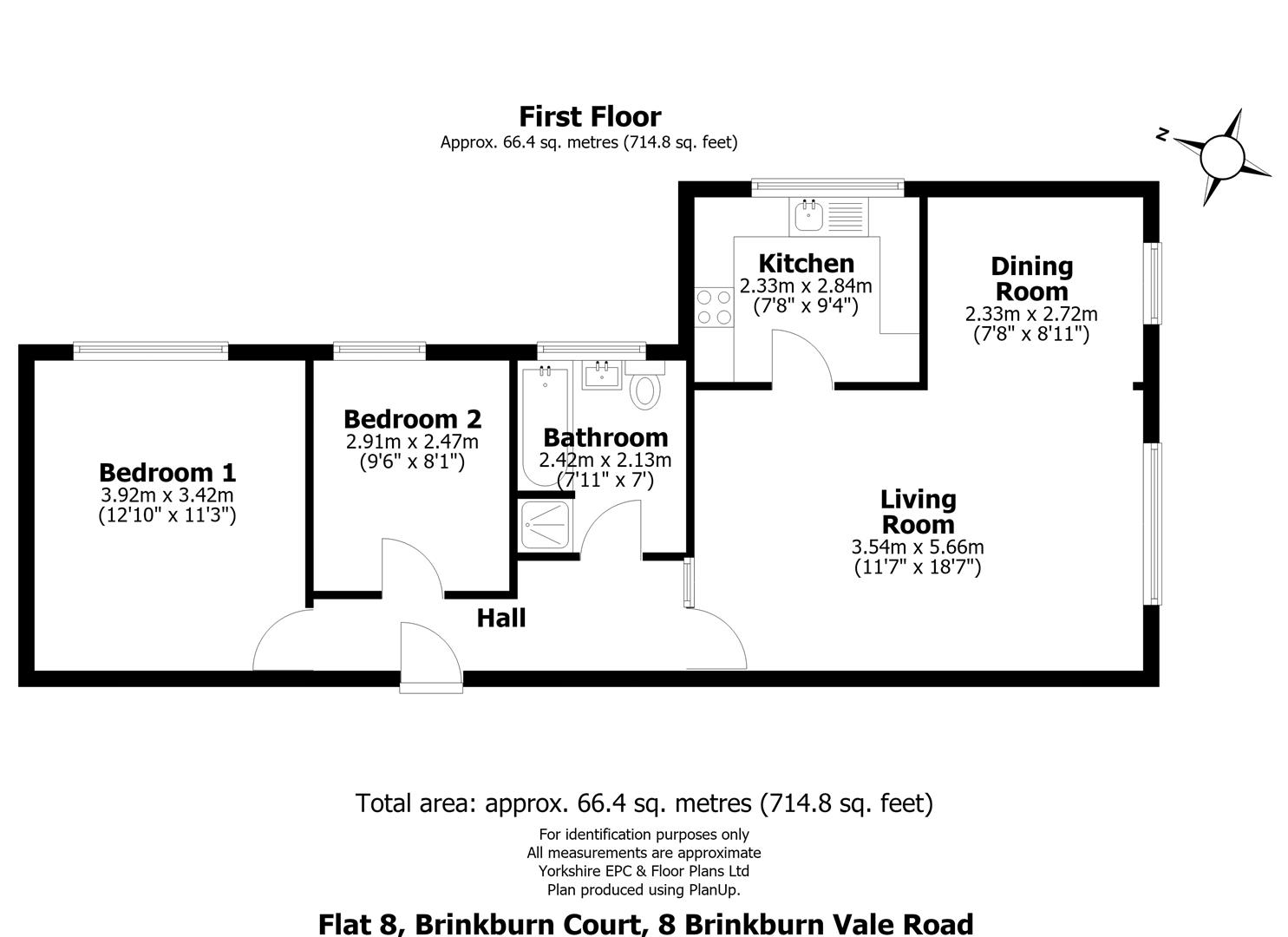 Flat 8, Brinkburn Court, 8 Brinkburn Vale Road, Sheffield floorplan