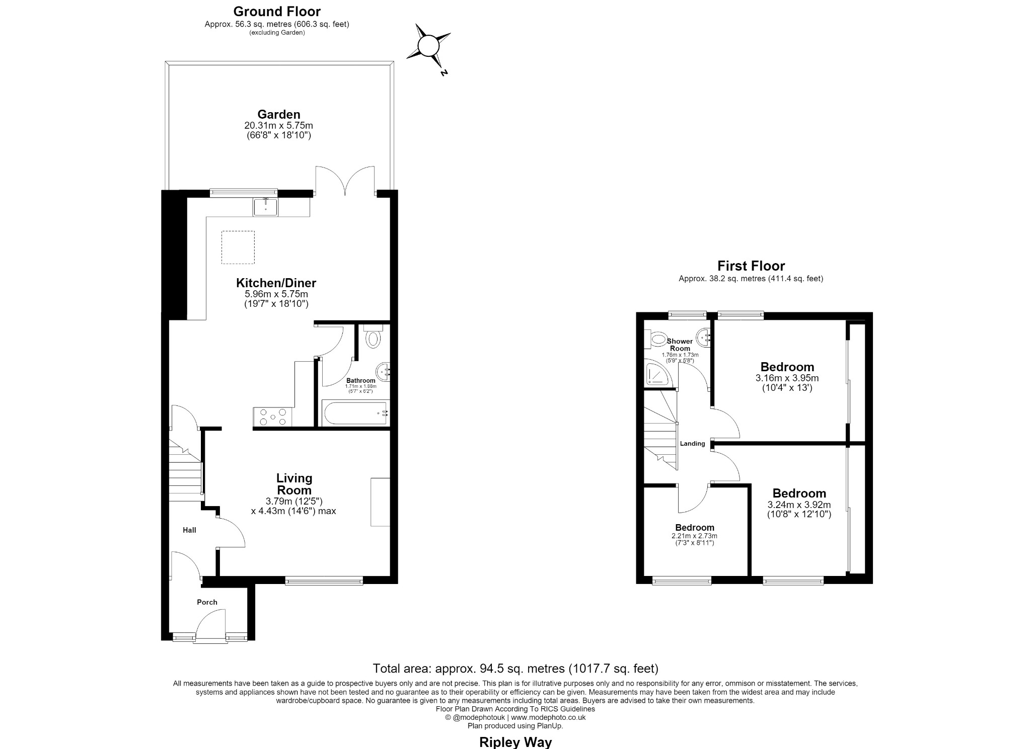 2 Ripley Way, Cheshunt, Hertfordshire floorplan
