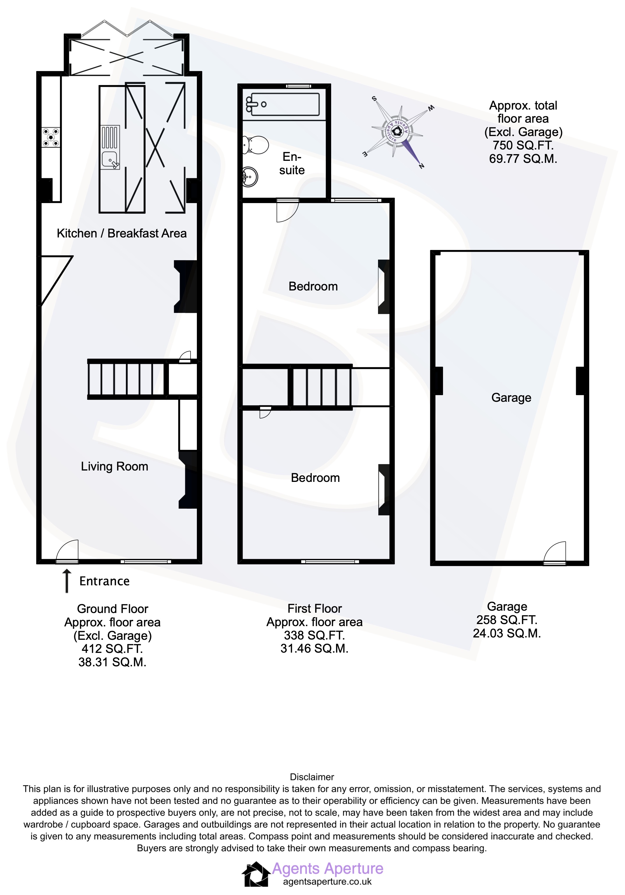 South Primrose Hill, Chelmsford, Essex CM1, 2 bedroom terraced house