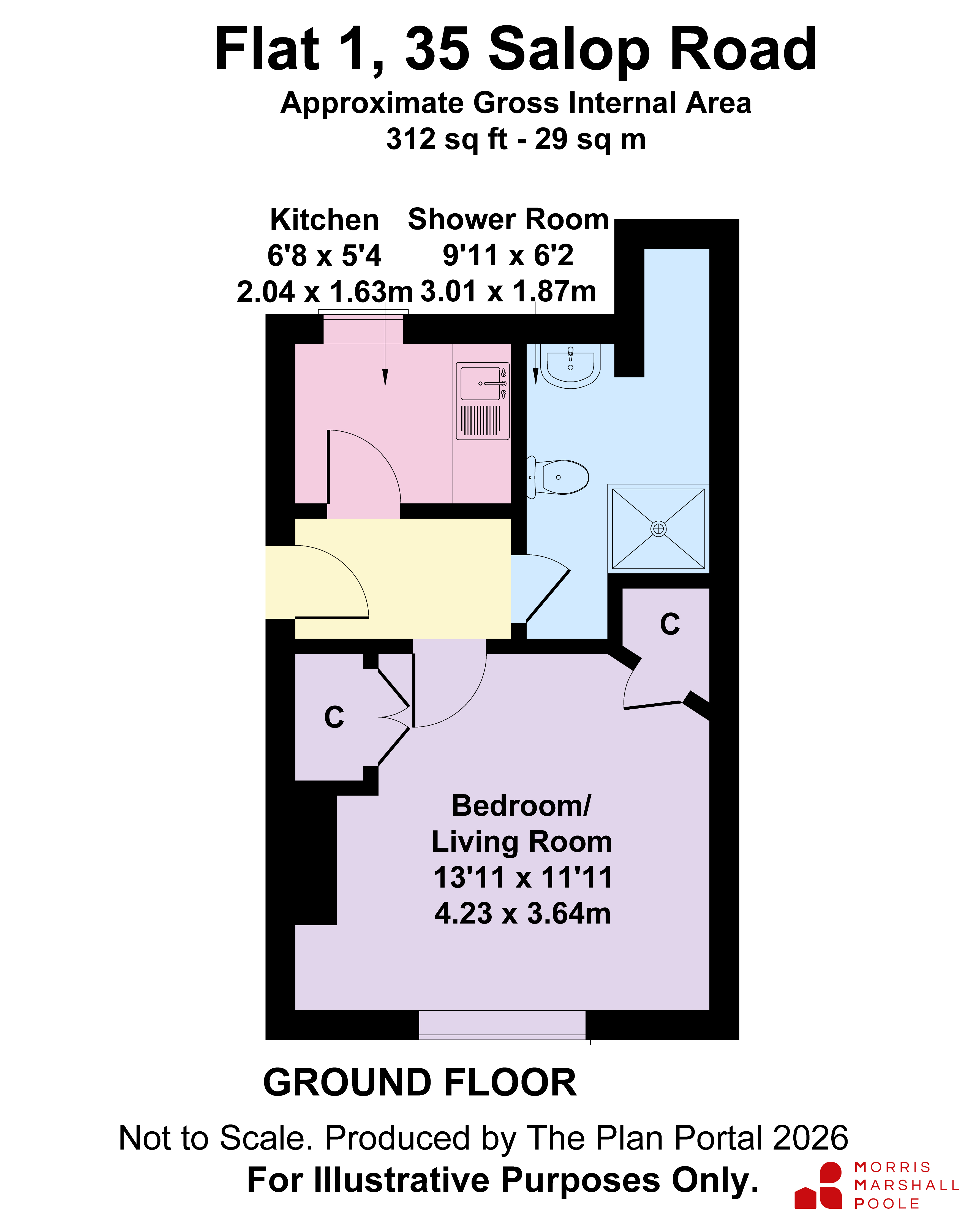 Flat 1, 35, Salop Road, Shropshire floorplan