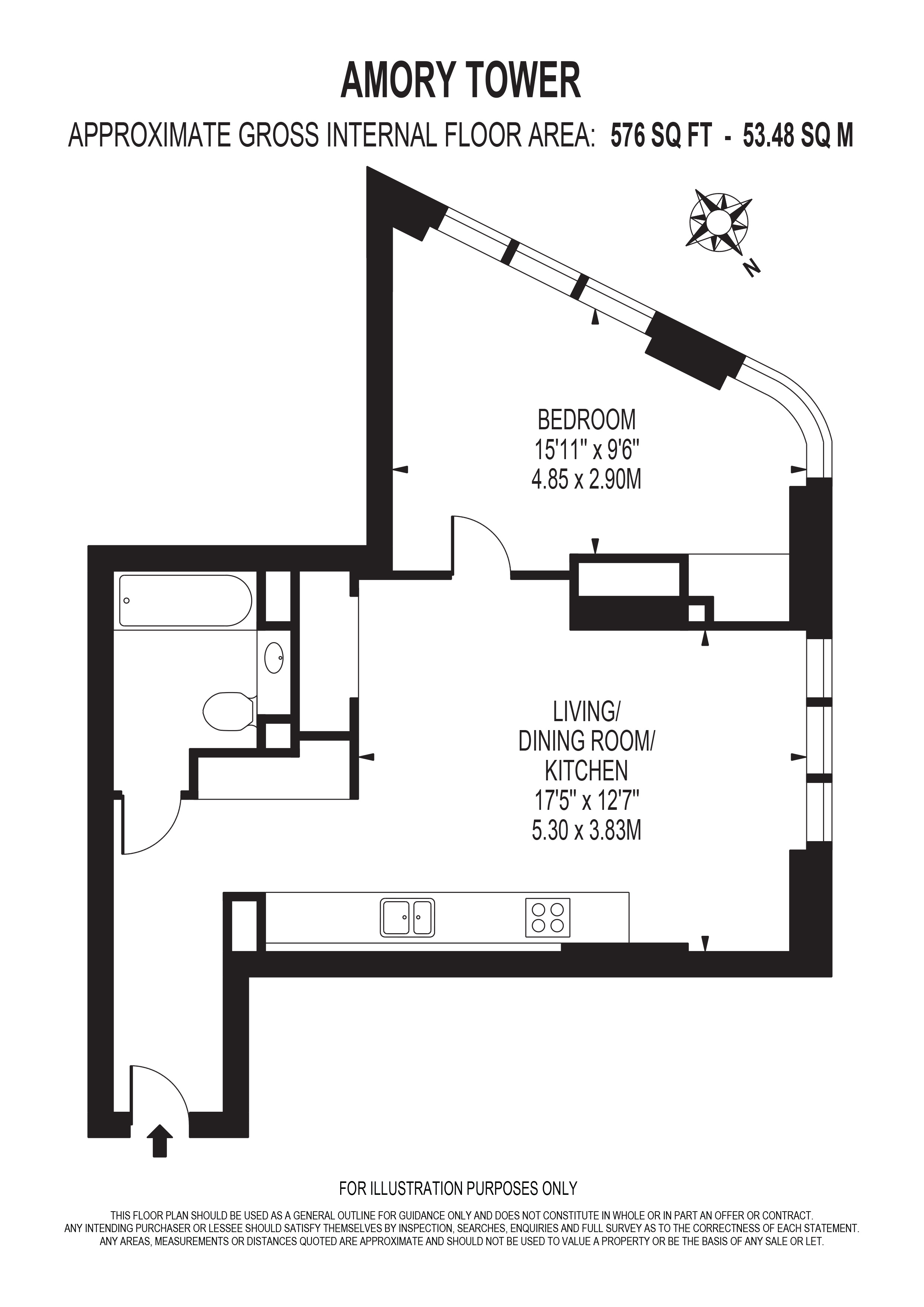 Flat 2603 Amory Tower 203, Marsh Wall, London floorplan