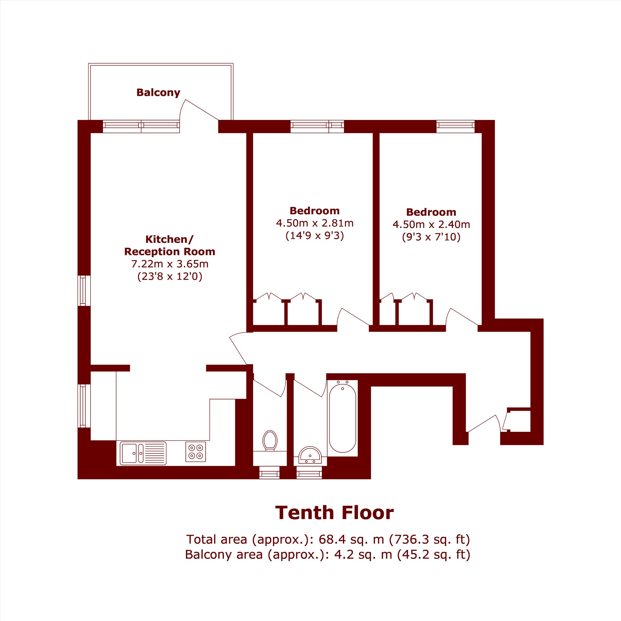 Flat 37, Herbert Morrison House, Clem Attlee Court, London floorplan