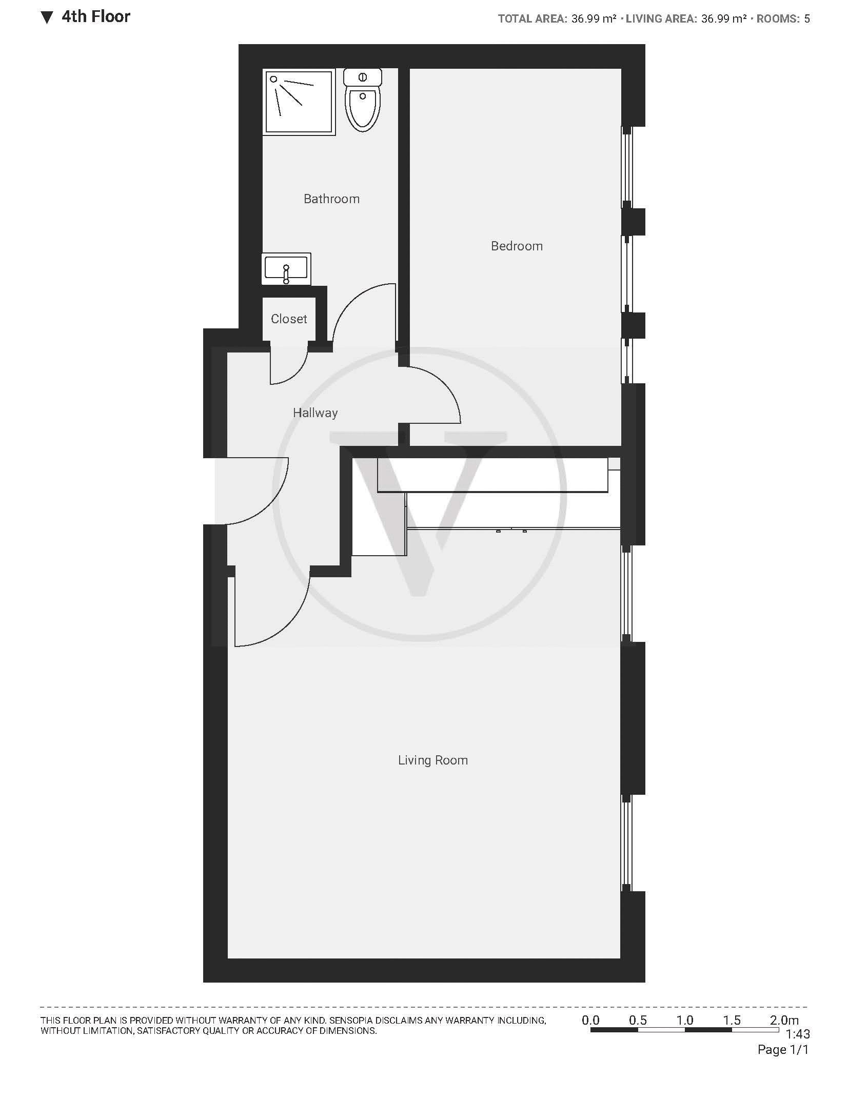 Flat 59,The Cloisters,145, Commercial Street, London floorplan