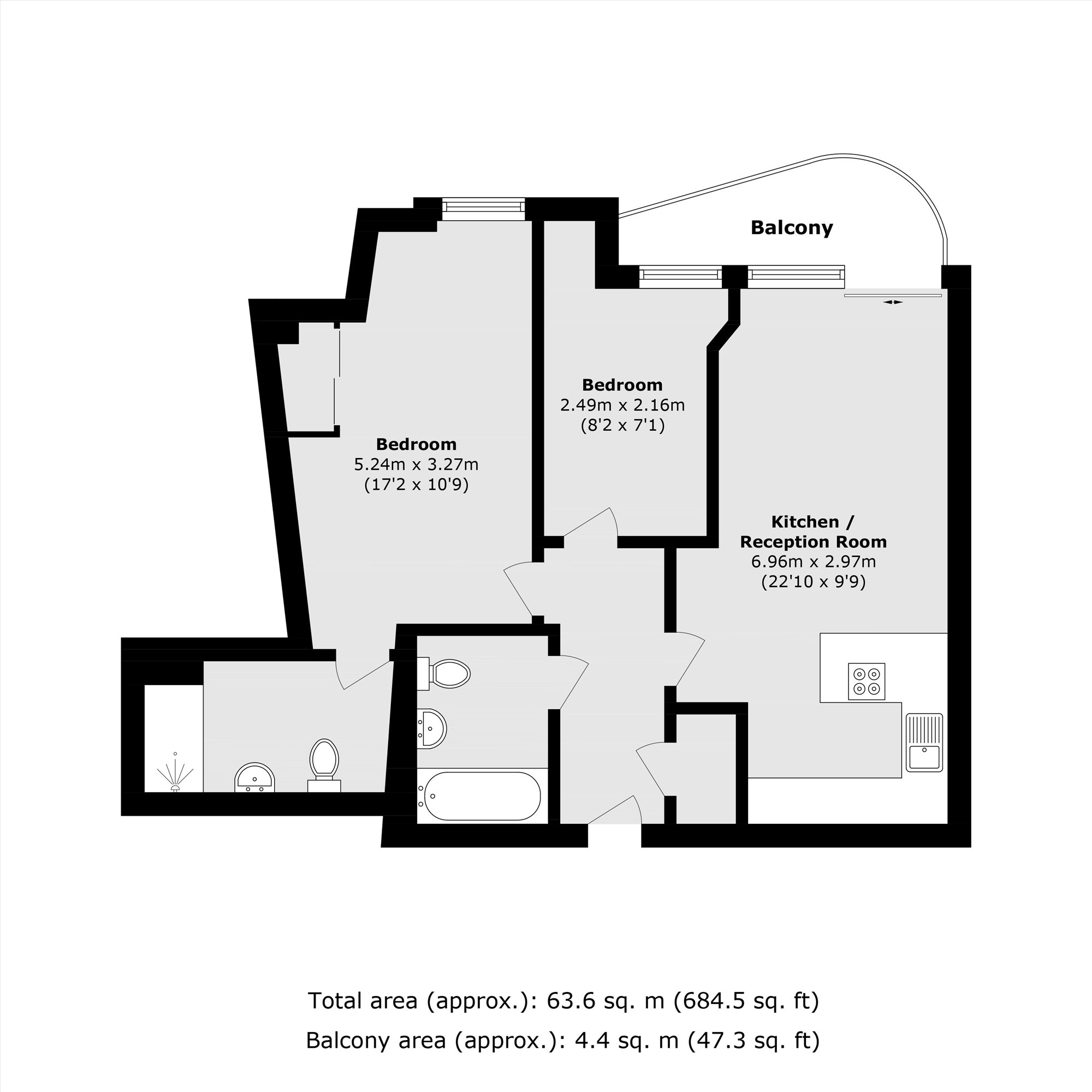 90 Orbis Wharf, Bridges Court Road, London floorplan