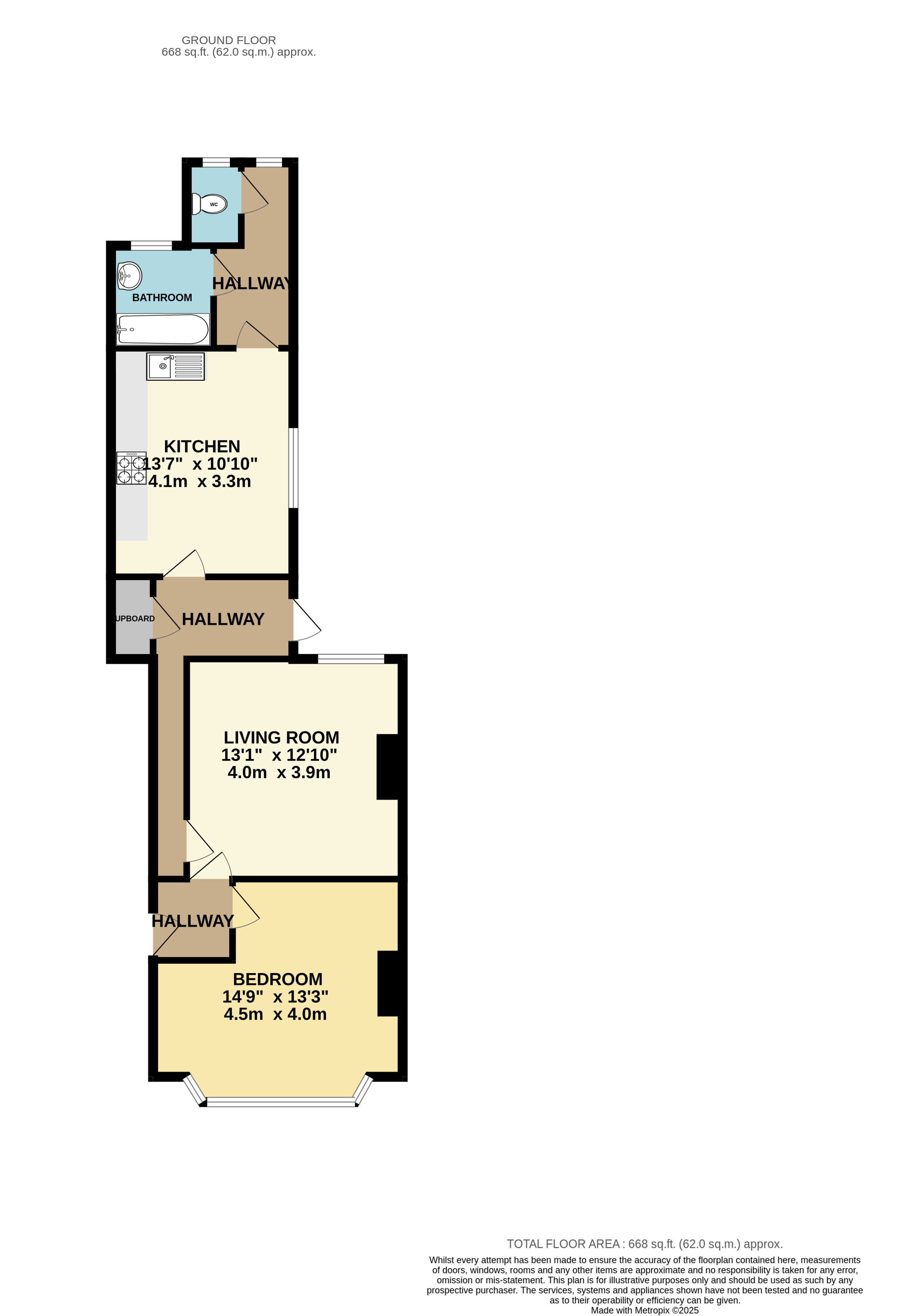 Ground Floor Flat, 37, Selbourne Place, Minehead floorplan