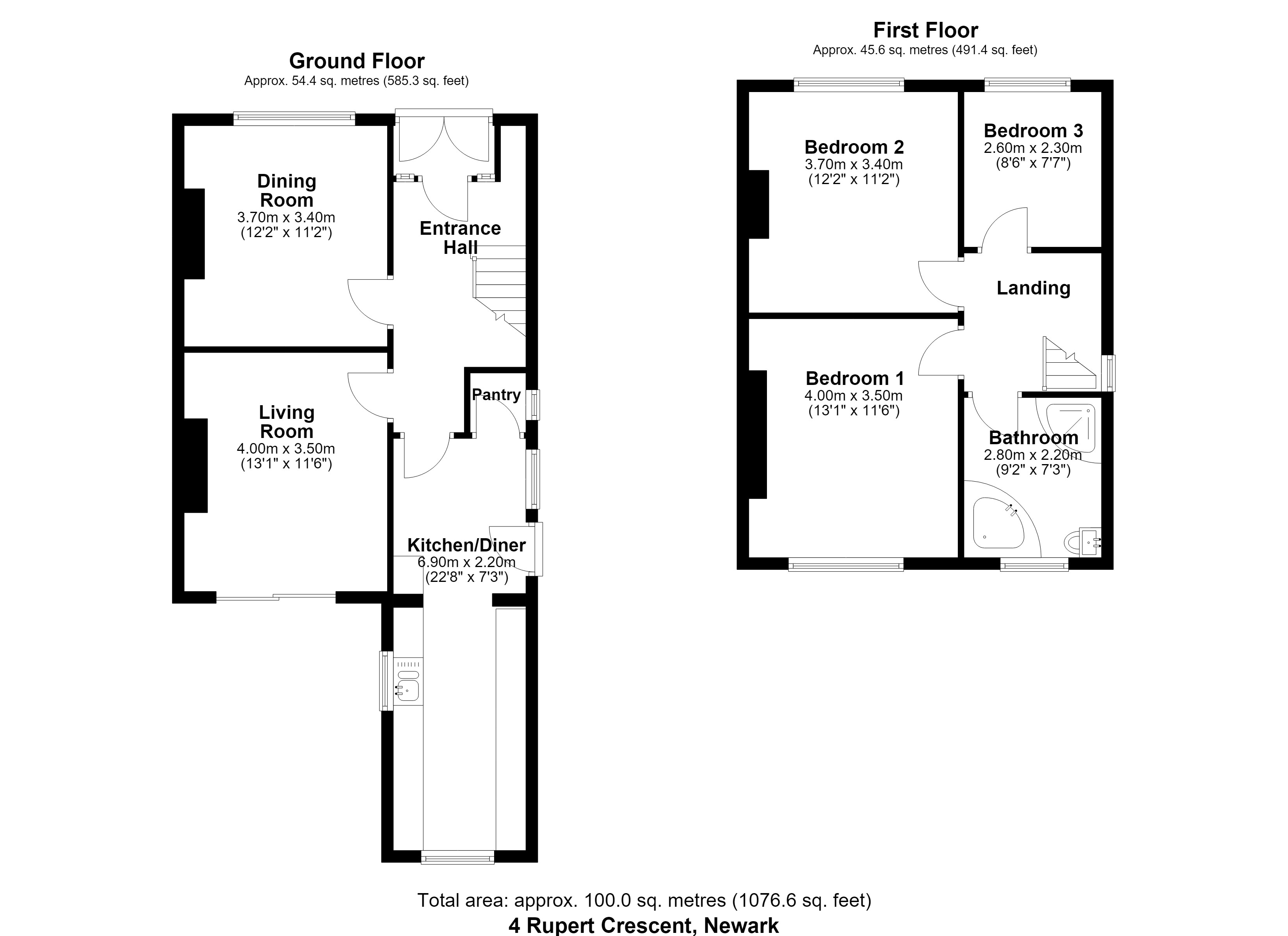 4, Rupert Crescent, Newark floorplan