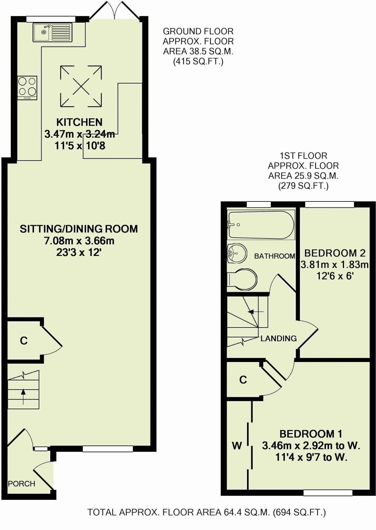 2 Bedrooms Terraced house to rent in Flatford Place, Kidlington OX5