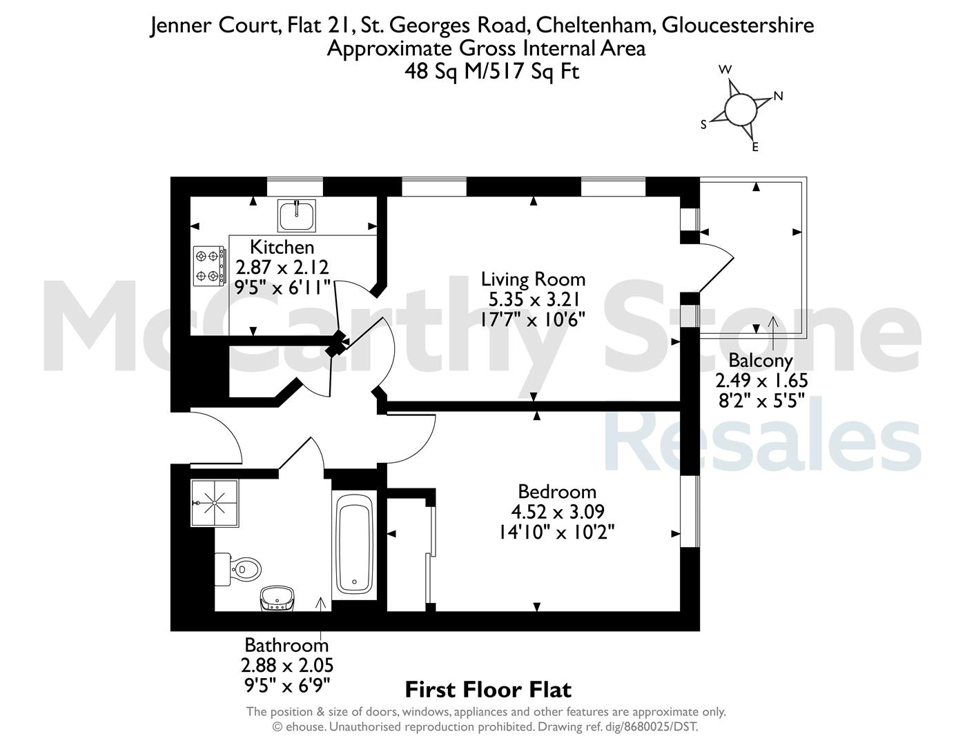 21 Jenner Court, St. Georges Road, Cheltenham floorplan