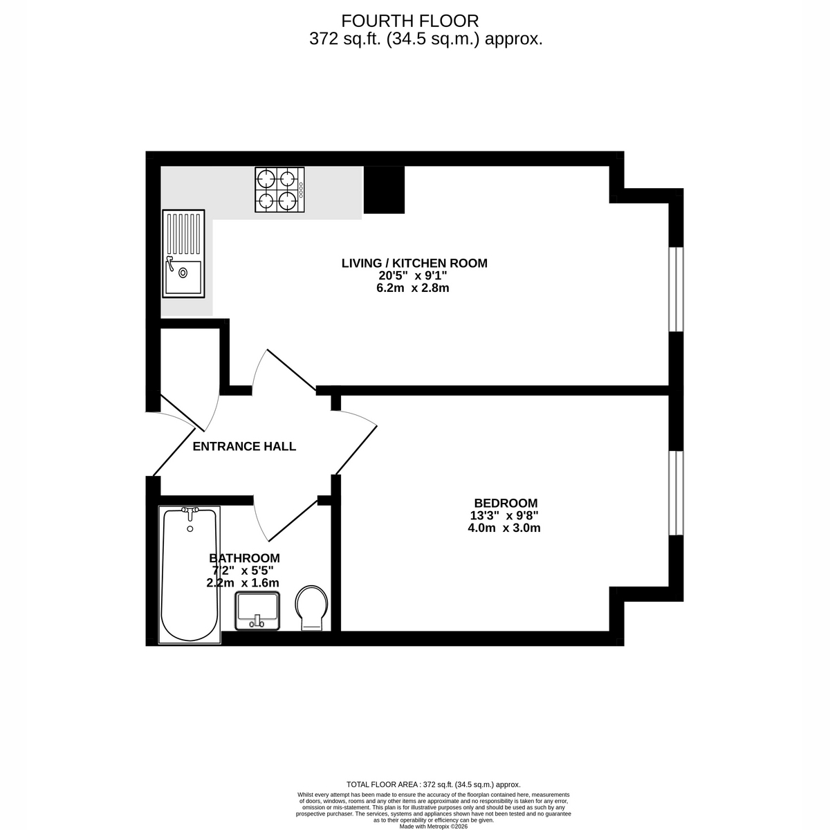 Flat 110 Columbia House, 4, Romany Road, Worthing floorplan