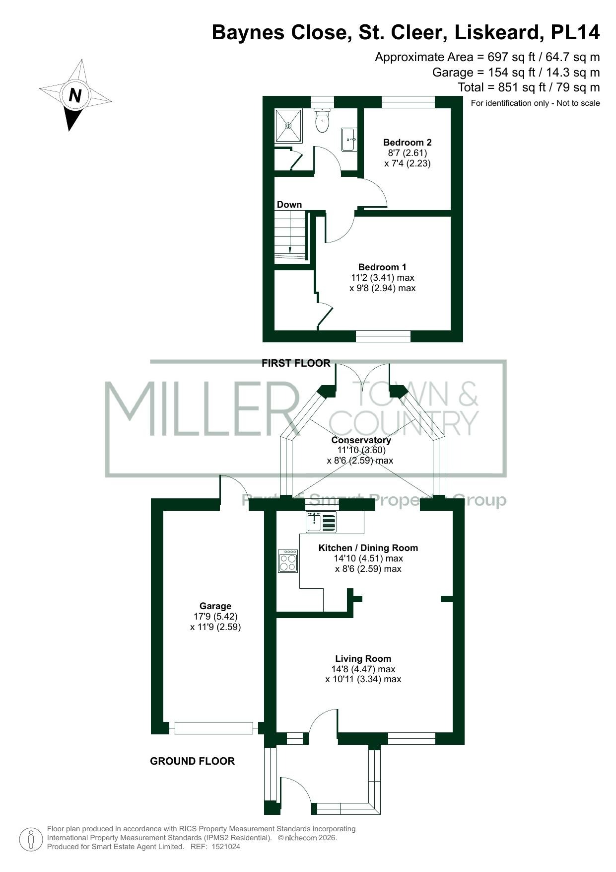 4 Baynes Close, St. Cleer, Cornwall floorplan