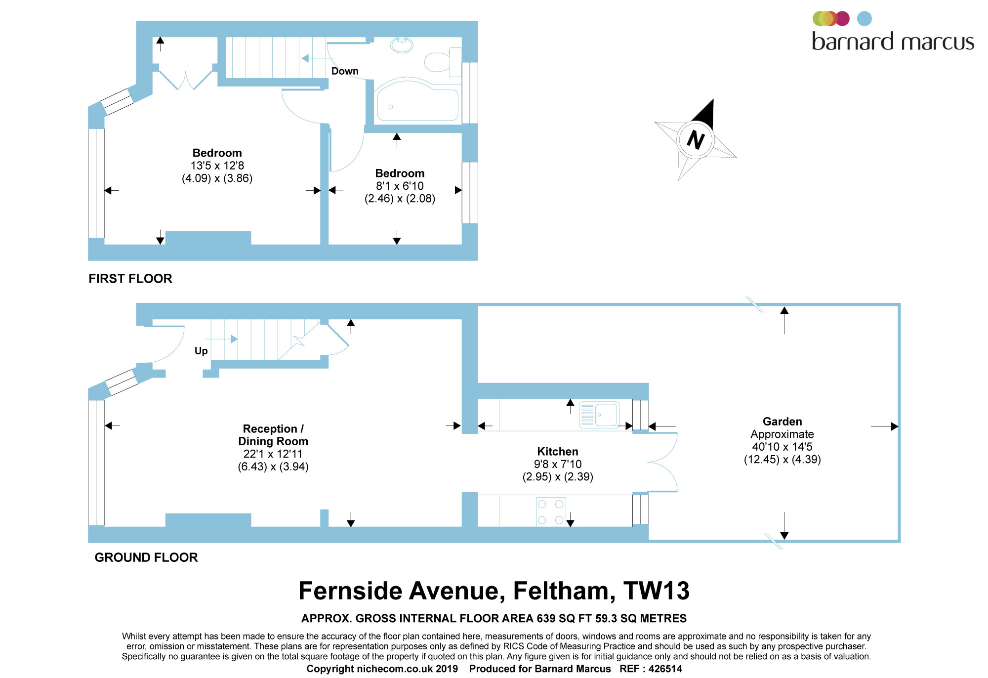 2 Bedrooms Terraced house for sale in Fernside Avenue, Feltham TW13