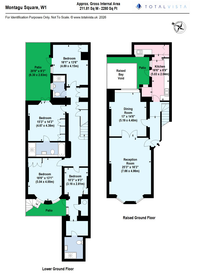 Flat 1, 12 Montagu Square, London floorplan