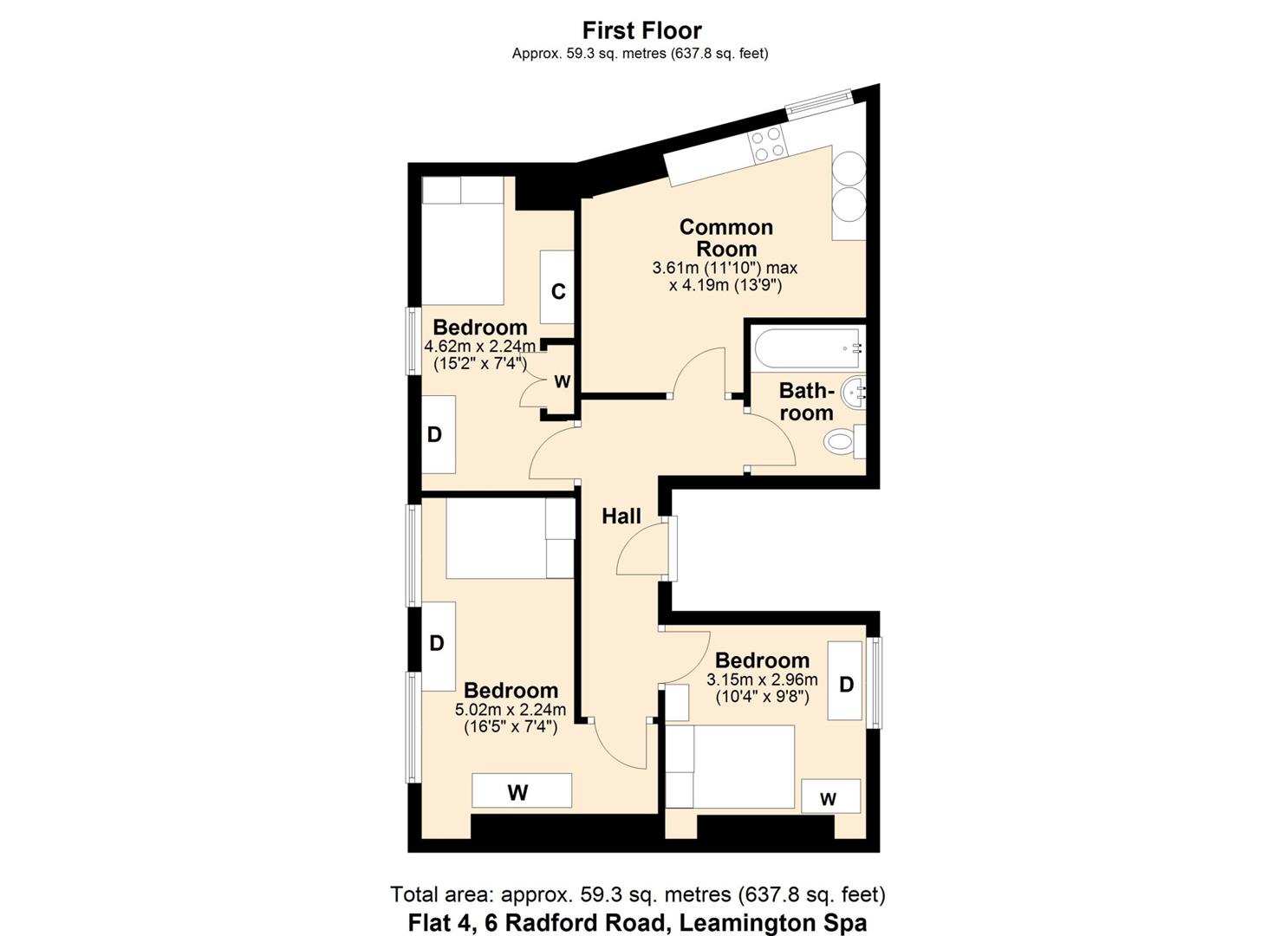 6 Radford Road, Leamington Spa floorplan