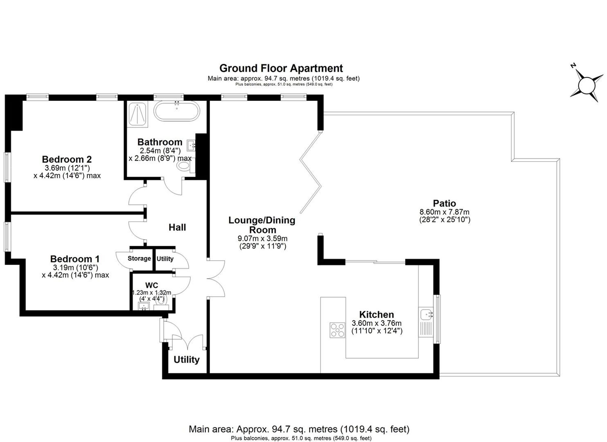 4 Brightside Apts 533A Warrington Road, Rainhill, Prescot floorplan