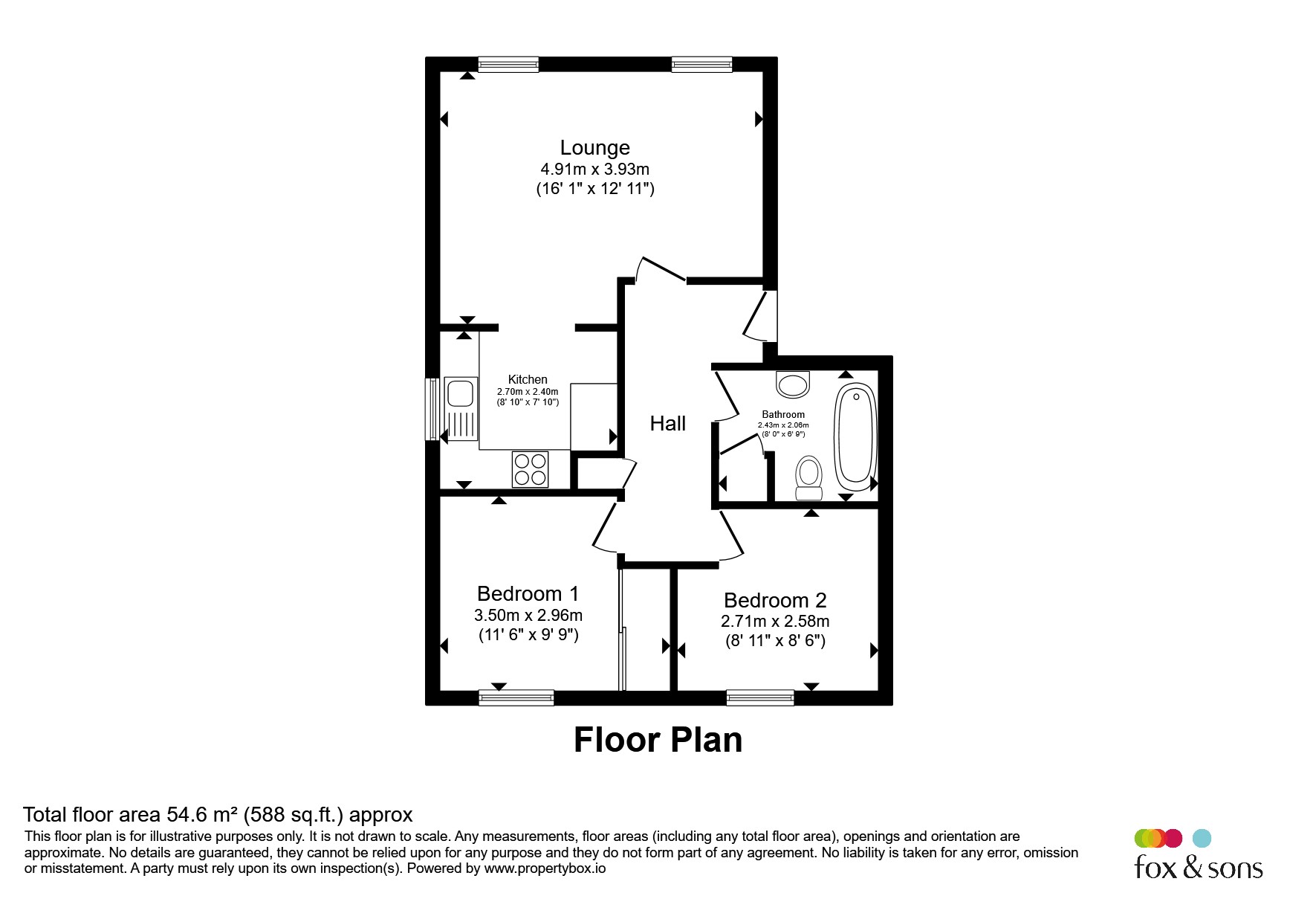 50, Falmouth Close, Eastbourne floorplan