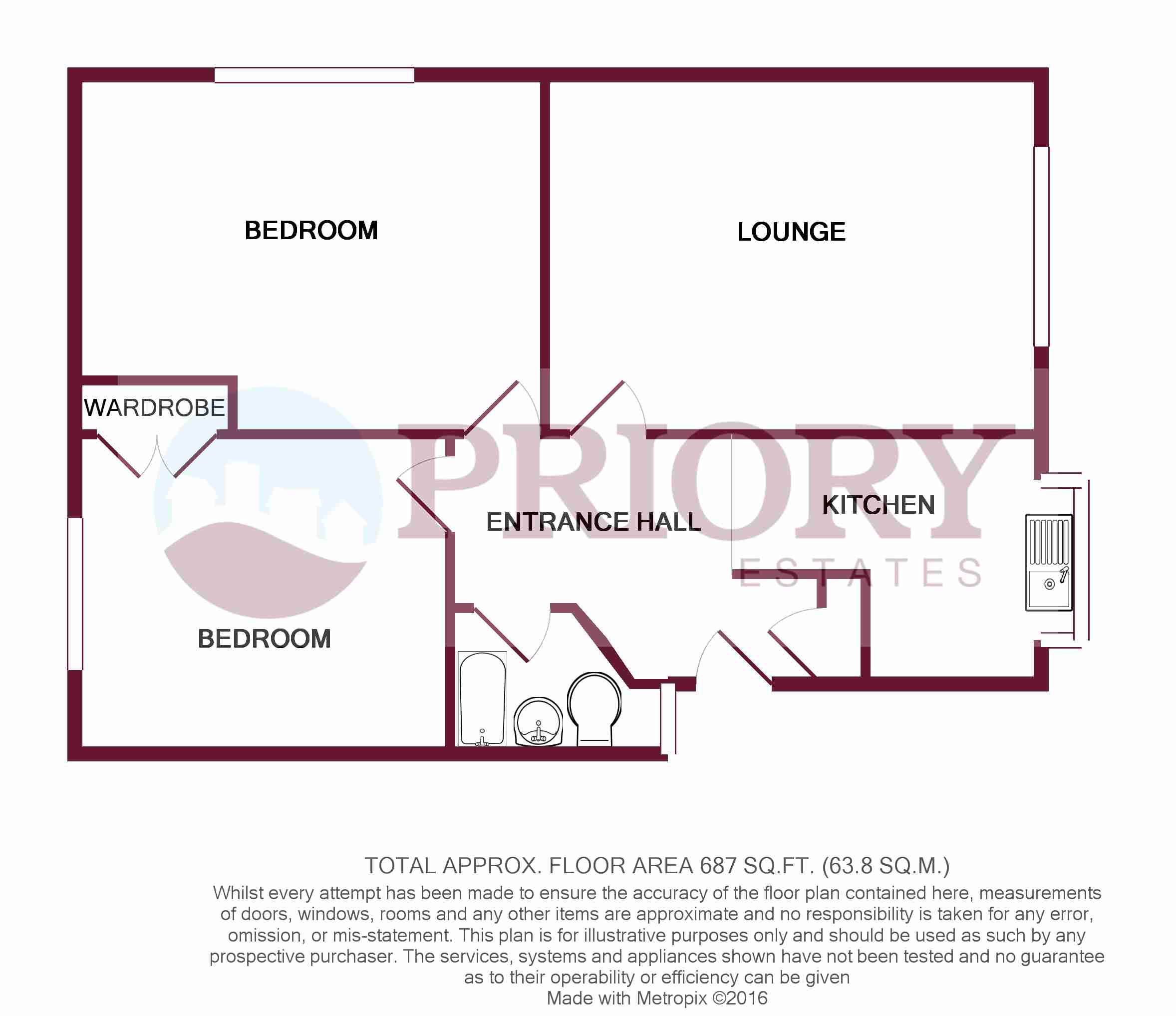 4 Victoria Lodge, 21, Victoria Road, Clacton-on-Sea floorplan
