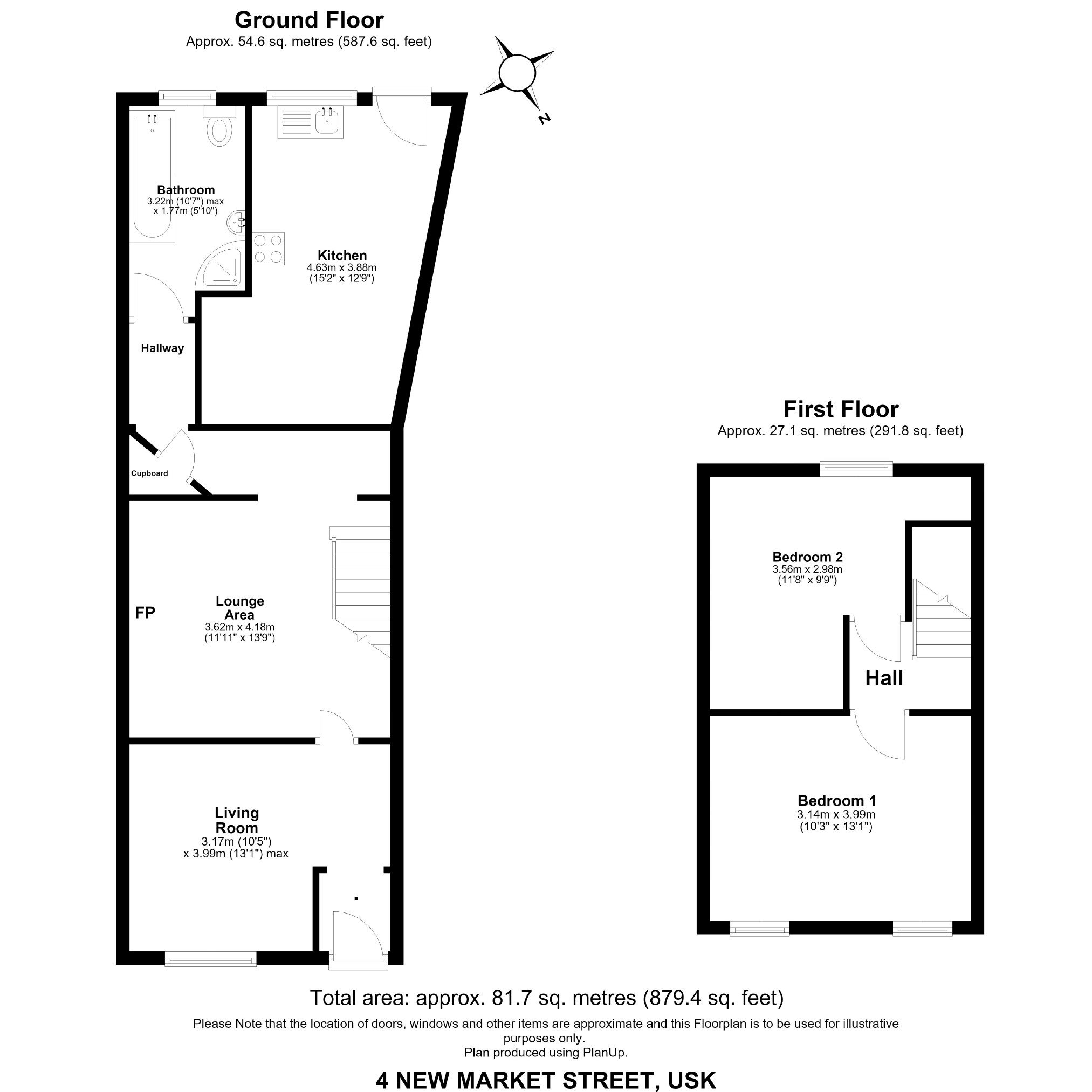 4, New Market Street, Usk floorplan