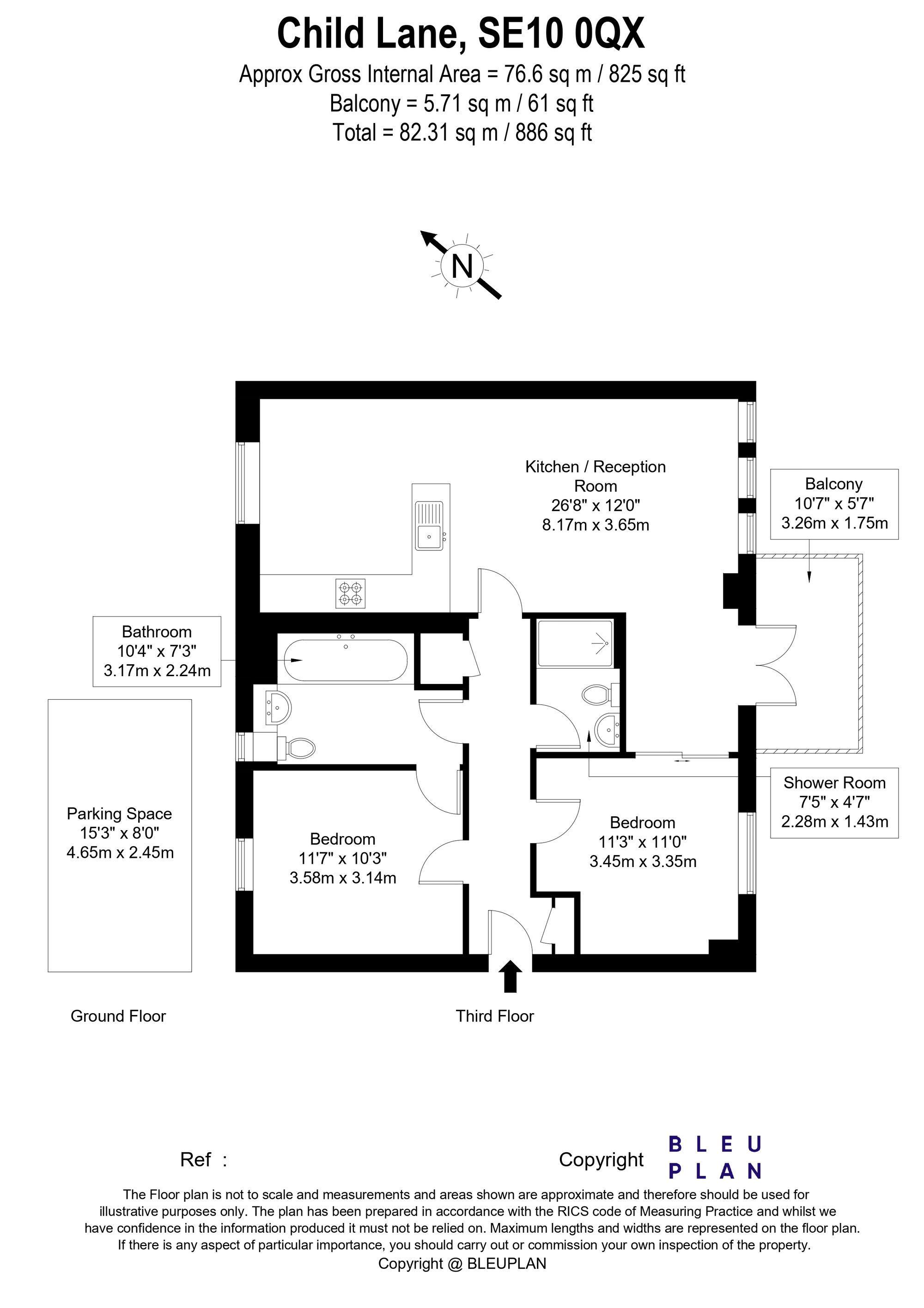 Apartment 53, Becquerel Court,, Child Lane, London floorplan