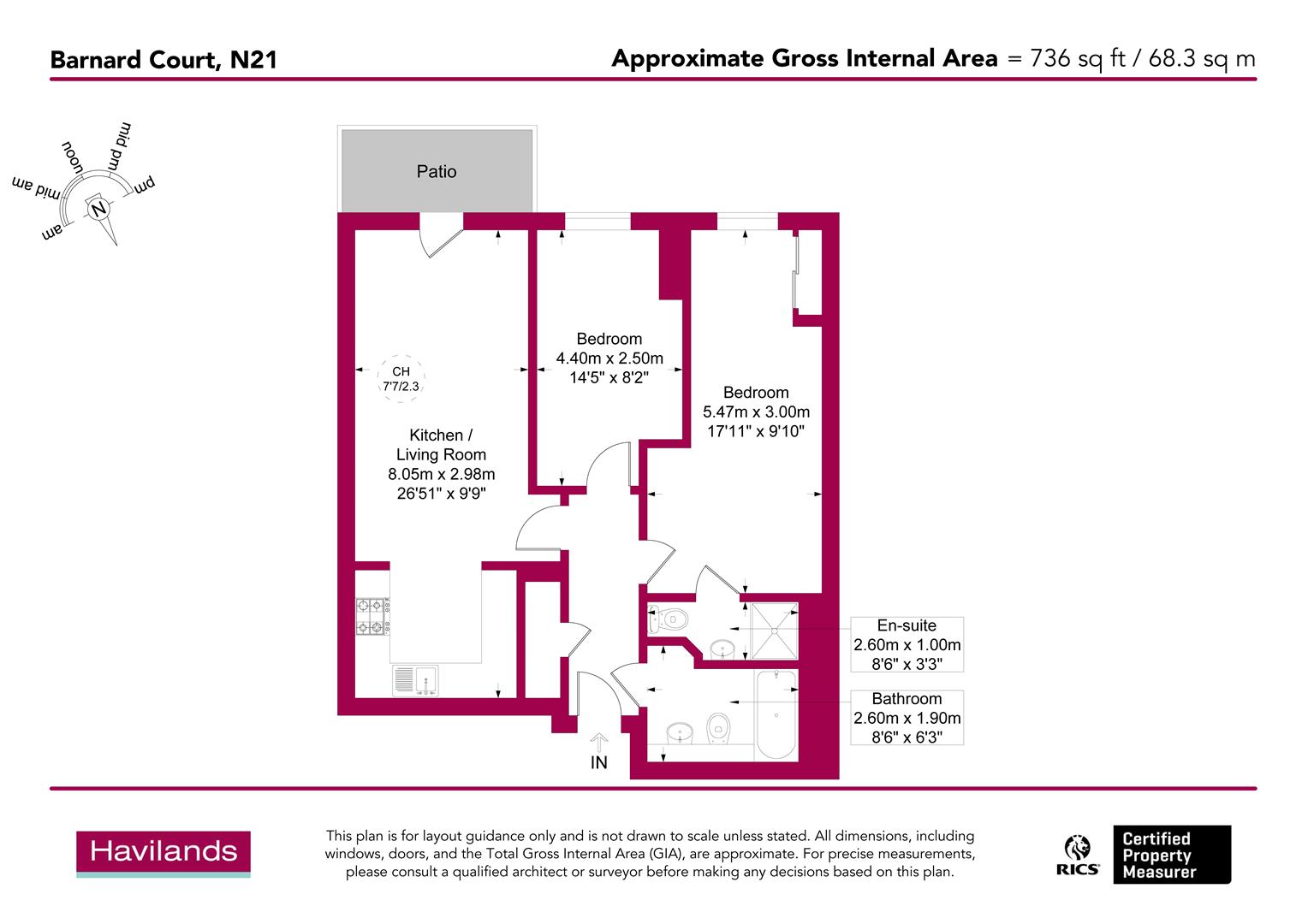 3 Barnard Court, 82, Pennington Drive, N21 floorplan