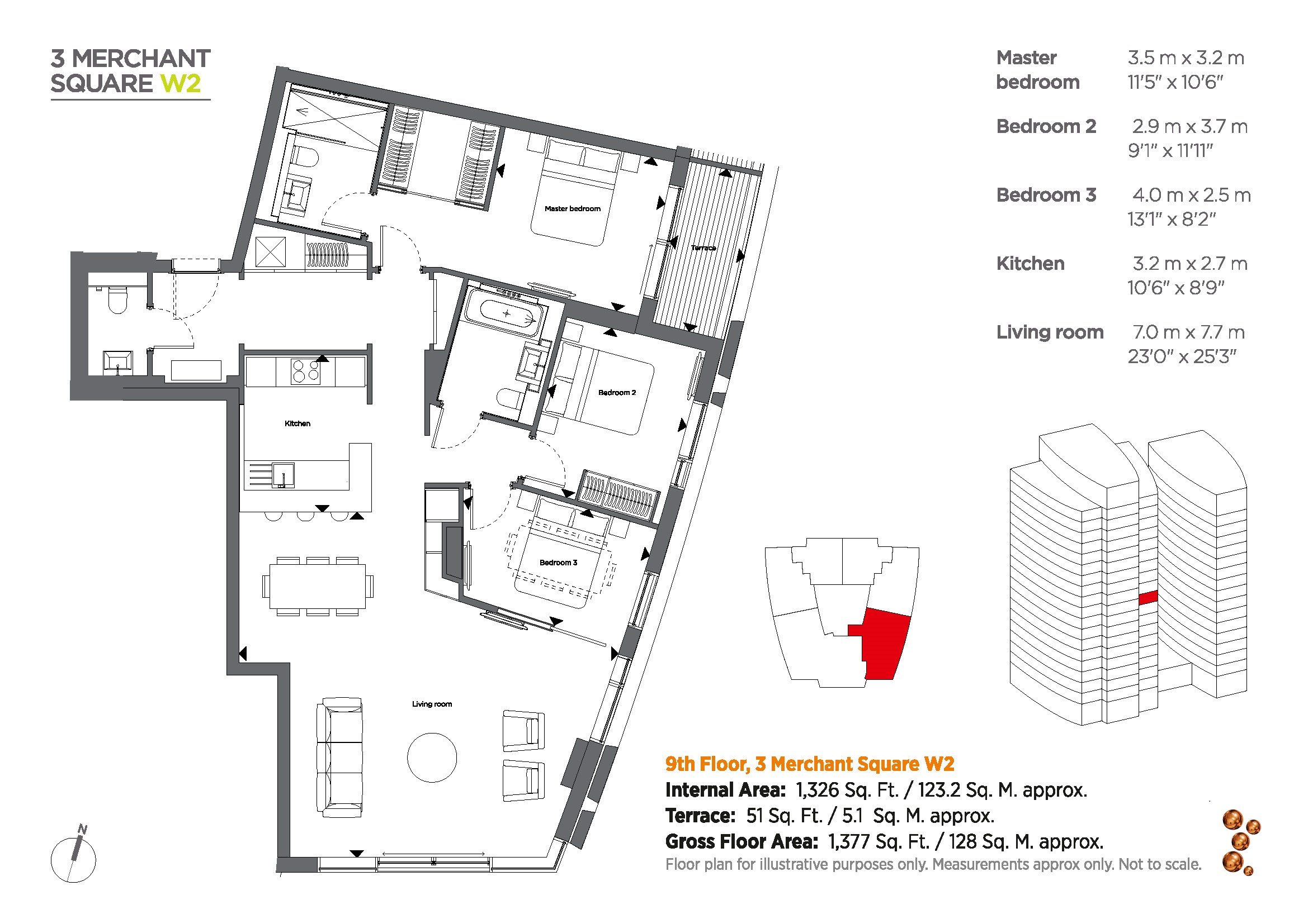 901-3-Merchant Square, London floorplan