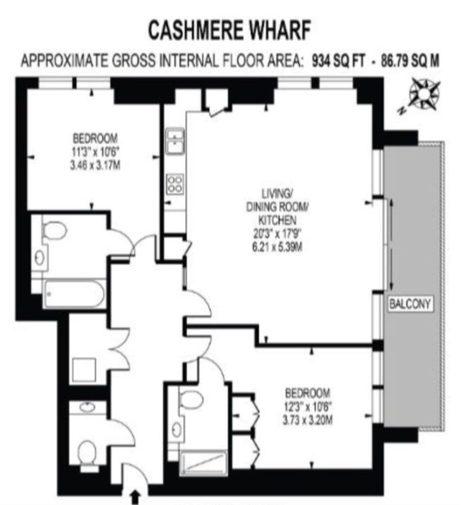 205, Gauging Square, London floorplan