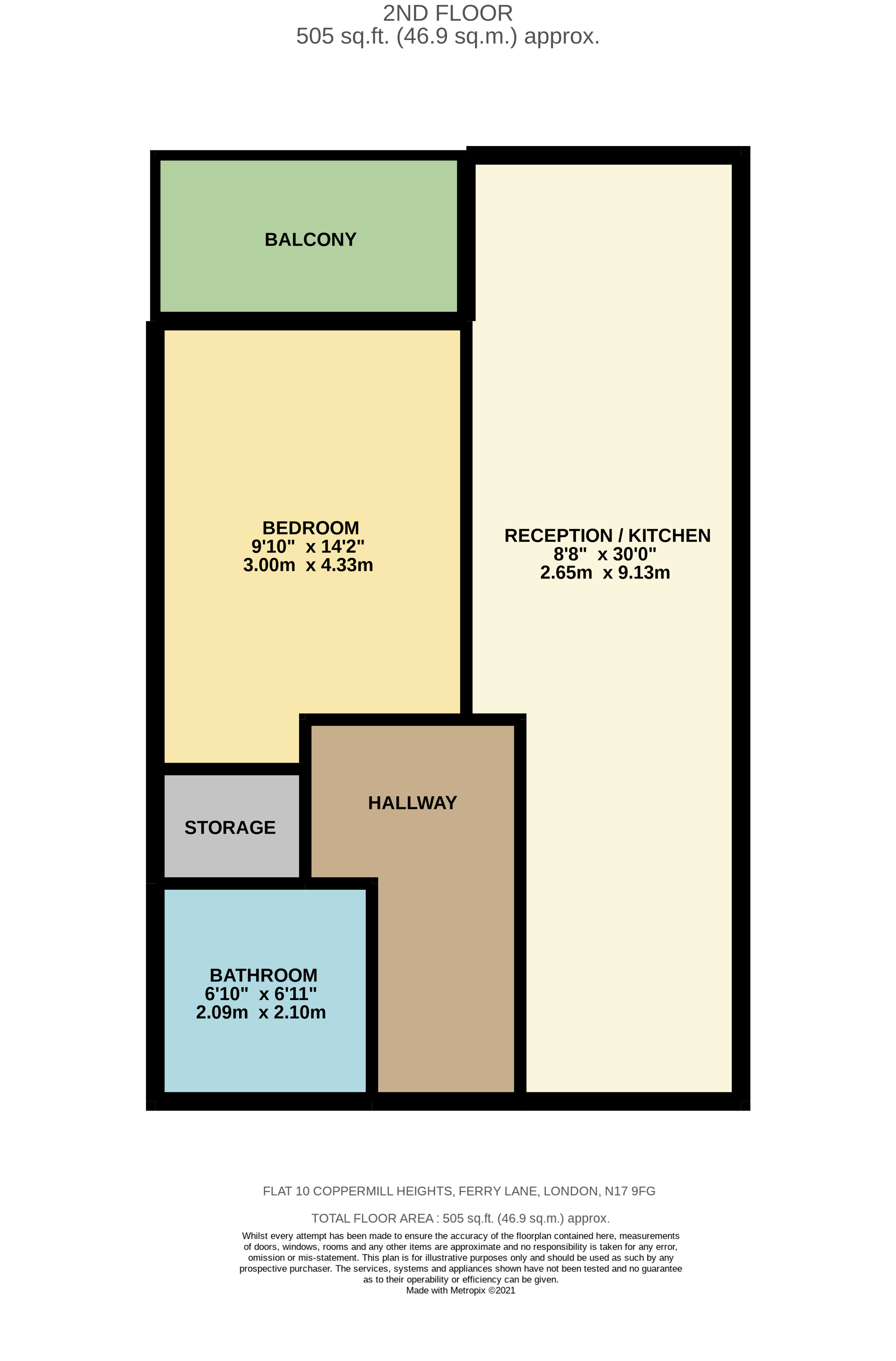 Flat 10 Coppermill Heights, Ferry Lane, London floorplan