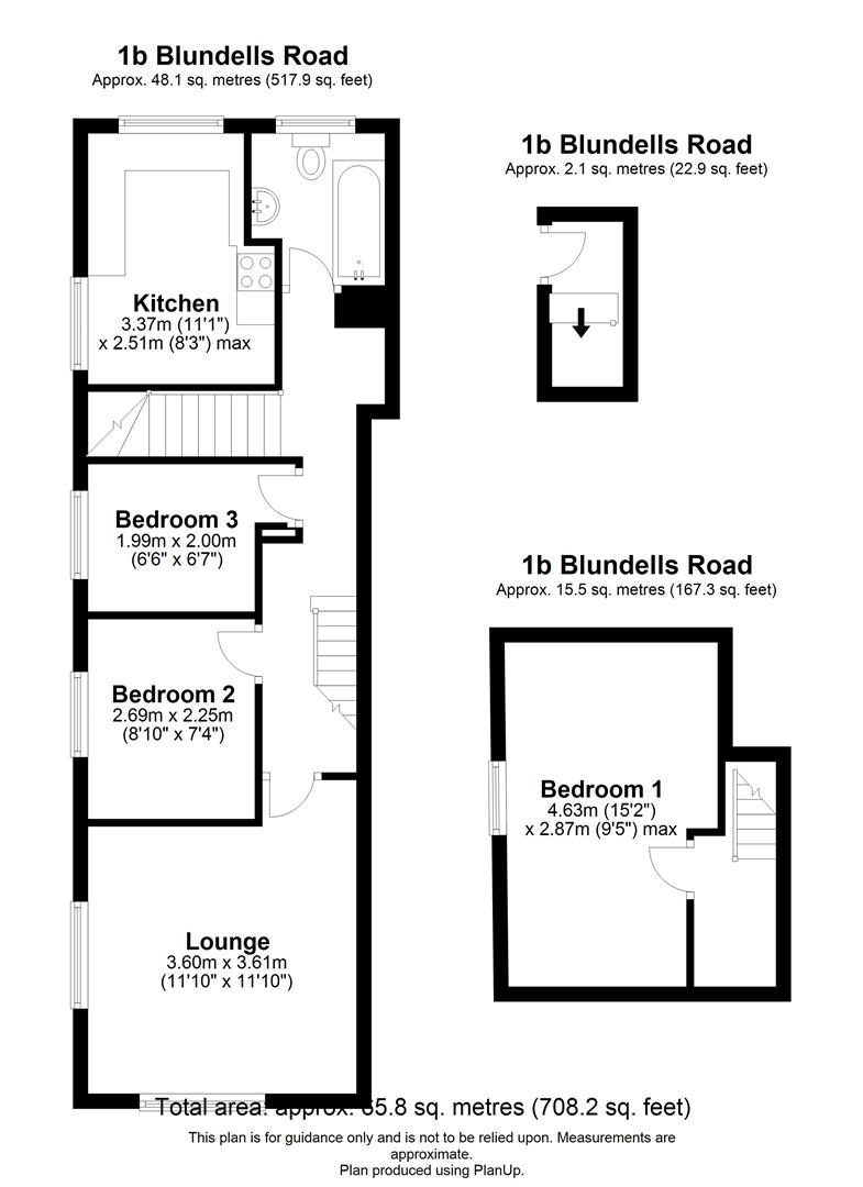 1b, Blundells Road, Tiverton floorplan