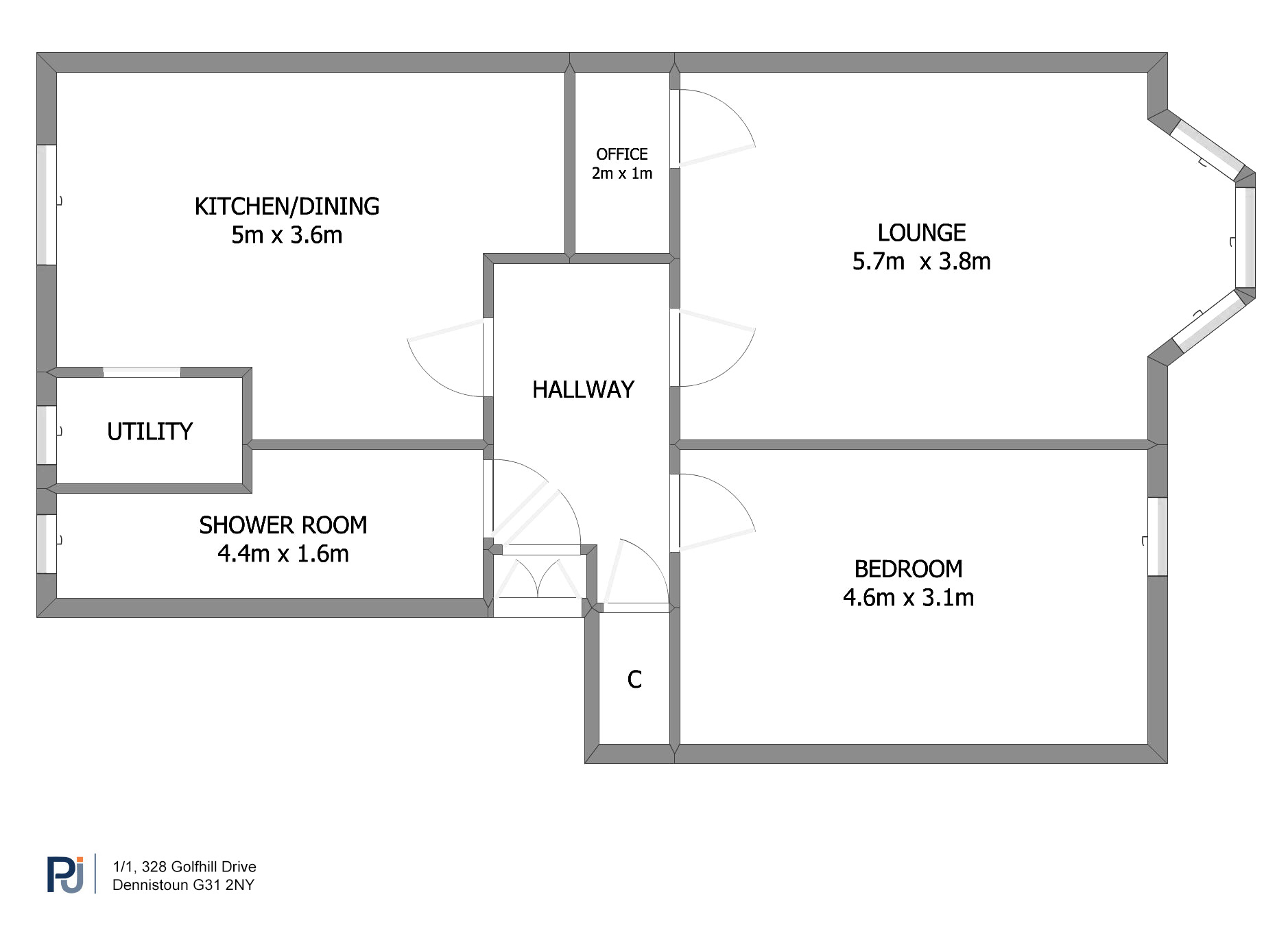 Flat 1/1, 328 Golfhill Drive, Dennistoun, Glasgow floorplan