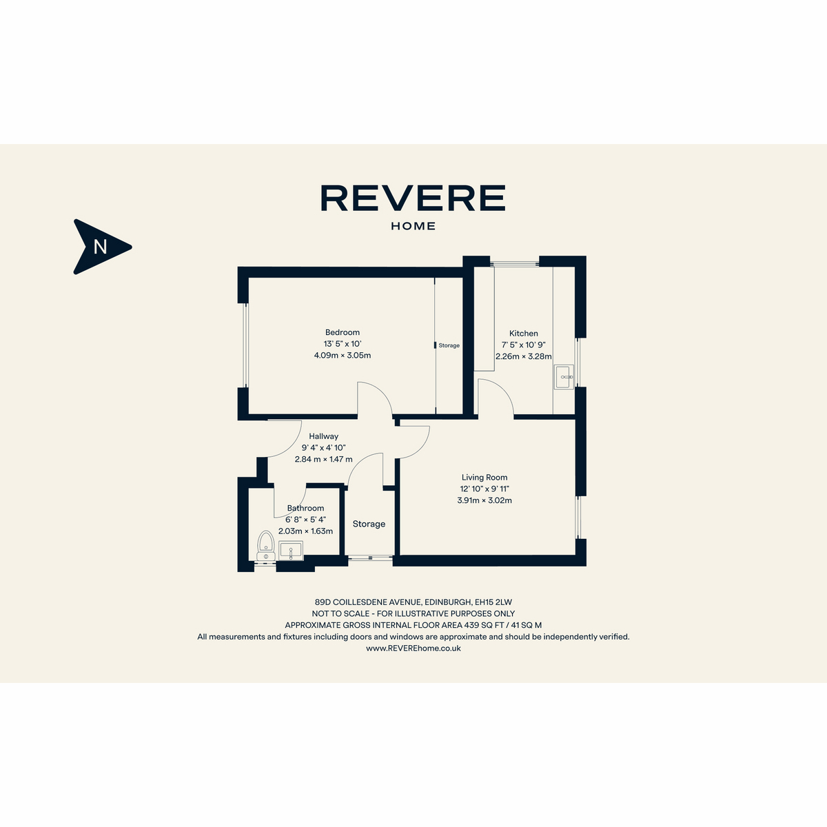 Flat D, 89, Coillesdene Avenue, Edinburgh floorplan