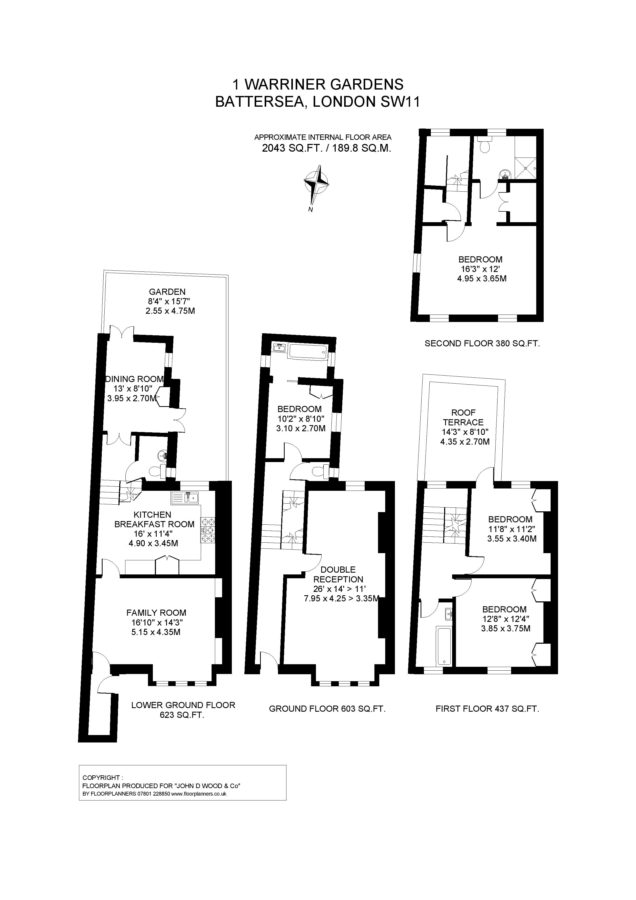 1, Warriner Gardens, London floorplan