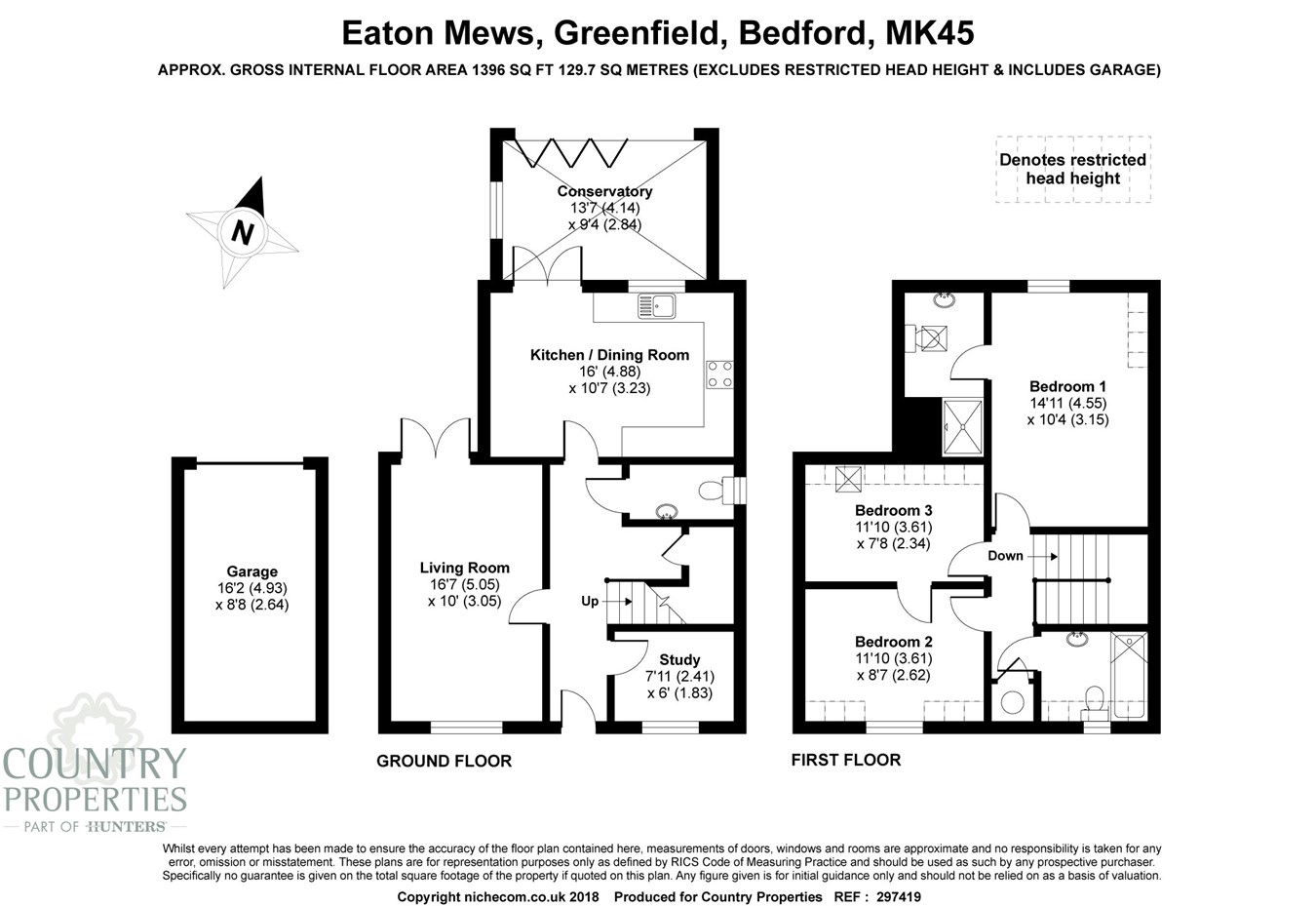 3 Bedrooms Semi-detached house for sale in Eaton Mews, Greenfield MK45