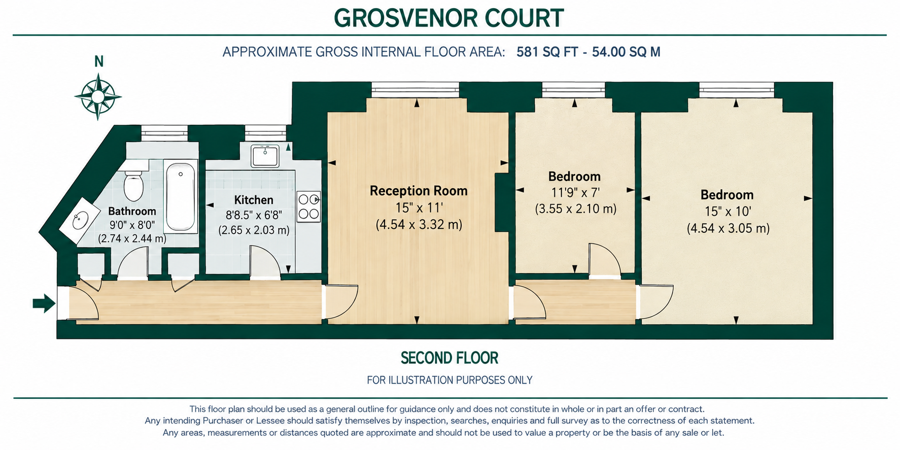 Flat 90, Grosvenor Court , London Road, Morden floorplan