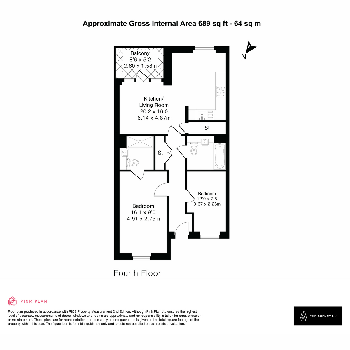 Flat Flat 63, 190 Pointelle House, London Road, Wallington floorplan